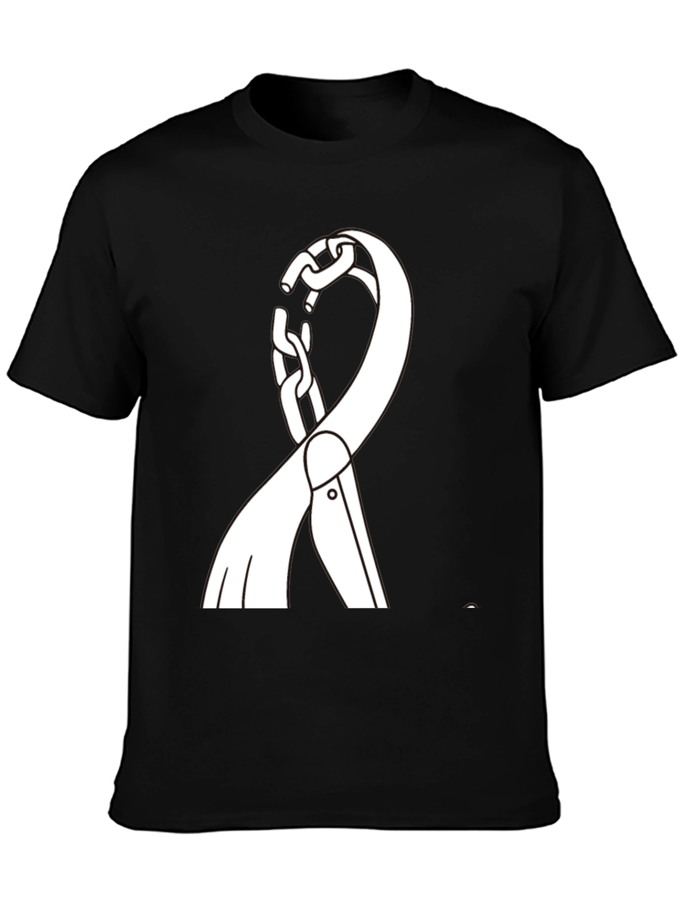 Freedom Chain Ribbon Graphic Tee - Black