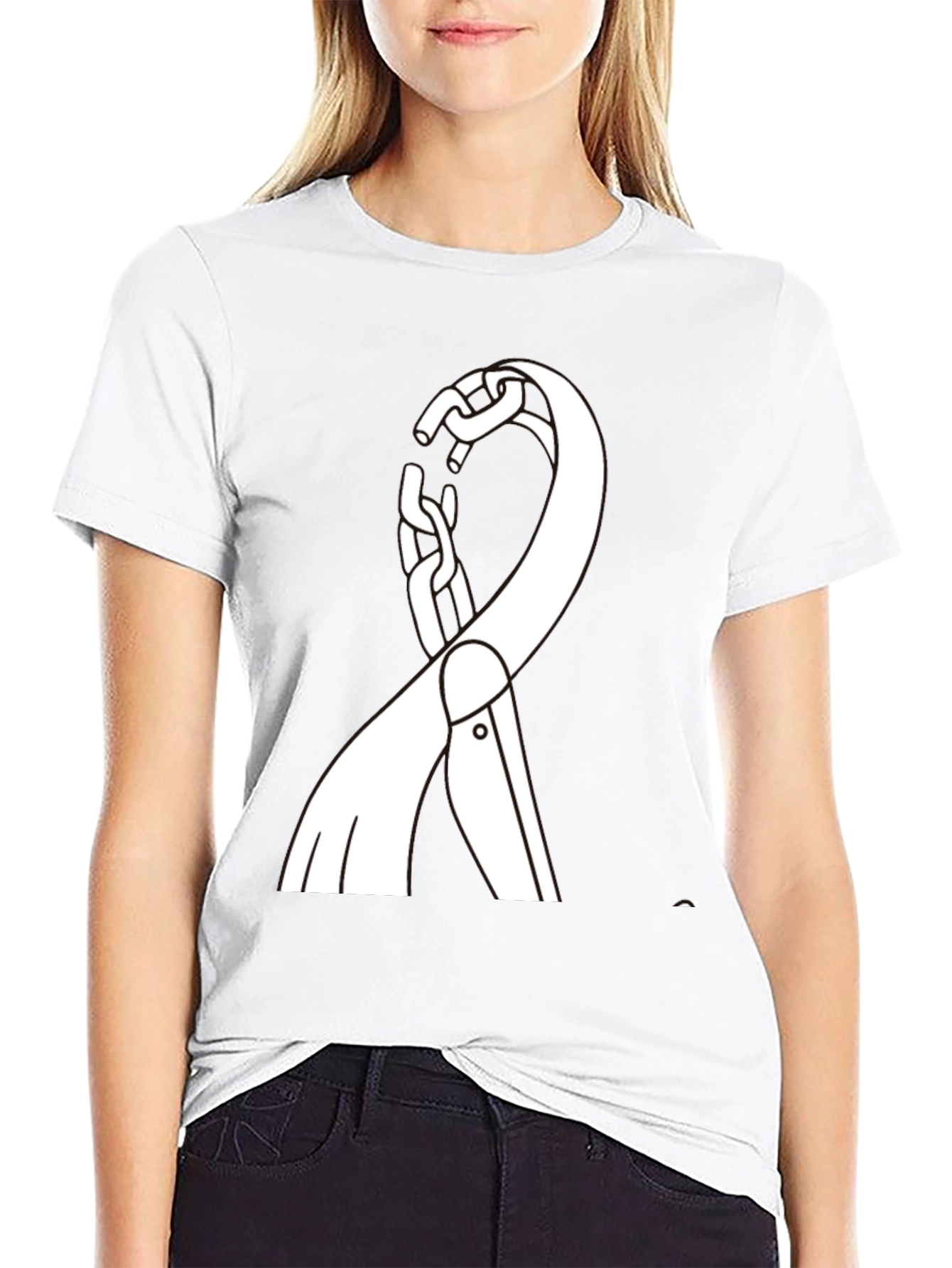 Freedom Chain Ribbon Graphic Tee - Black