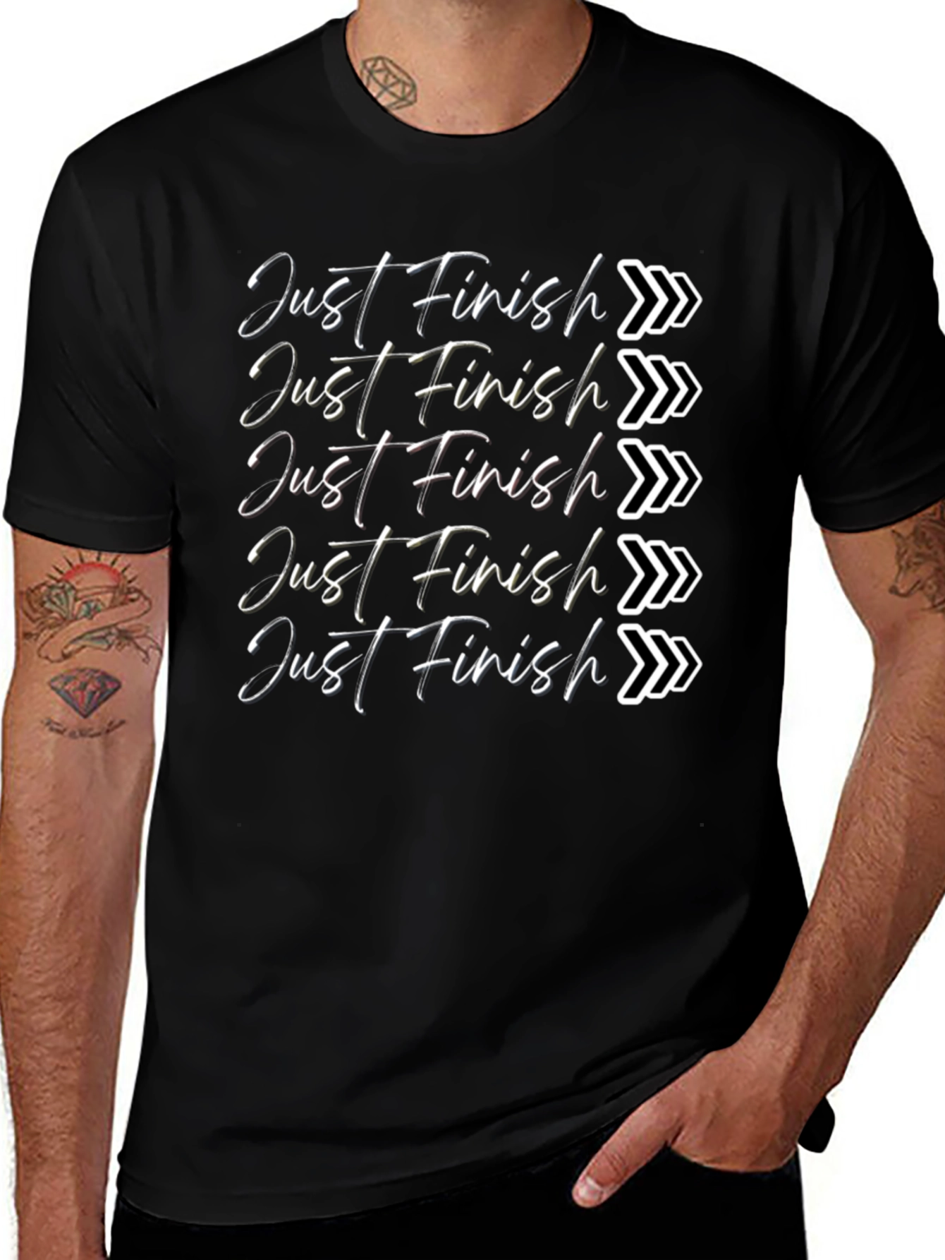 Just Finish T-Shirt - Motivational Running Tee