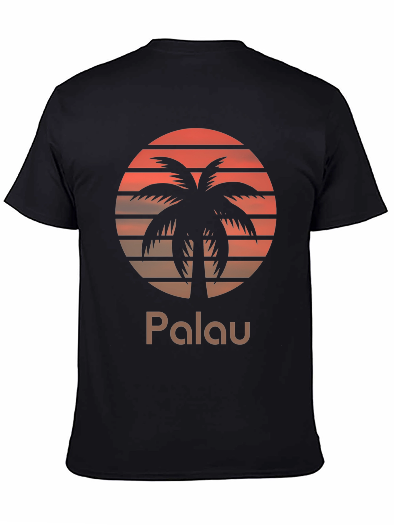 Palau Sunset Palm Tree Graphic Tee