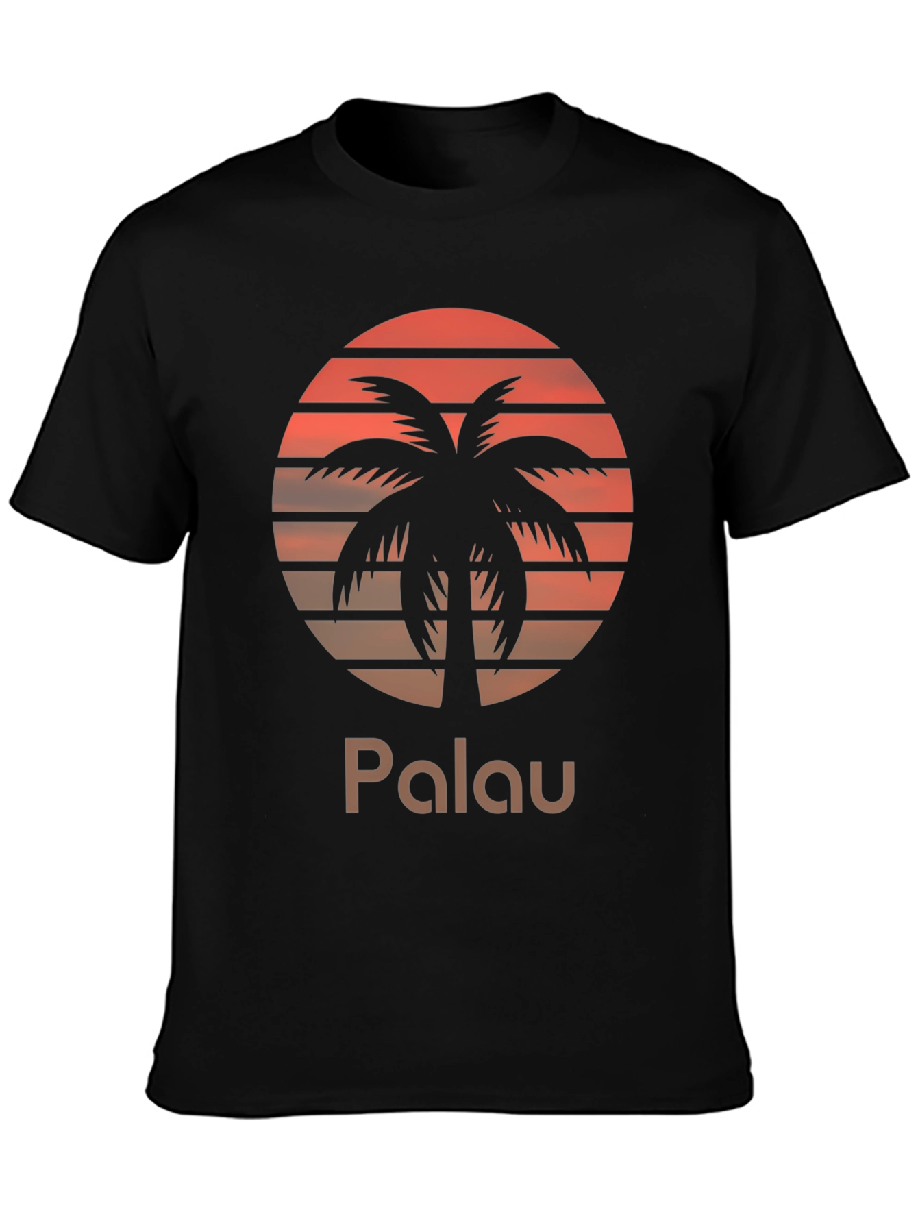 Palau Sunset Palm Tree Graphic Tee