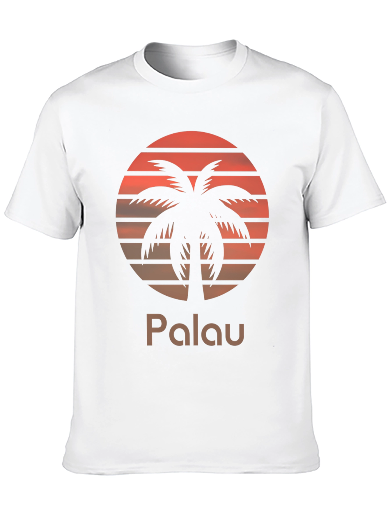 Palau Sunset Palm Tree Graphic Tee