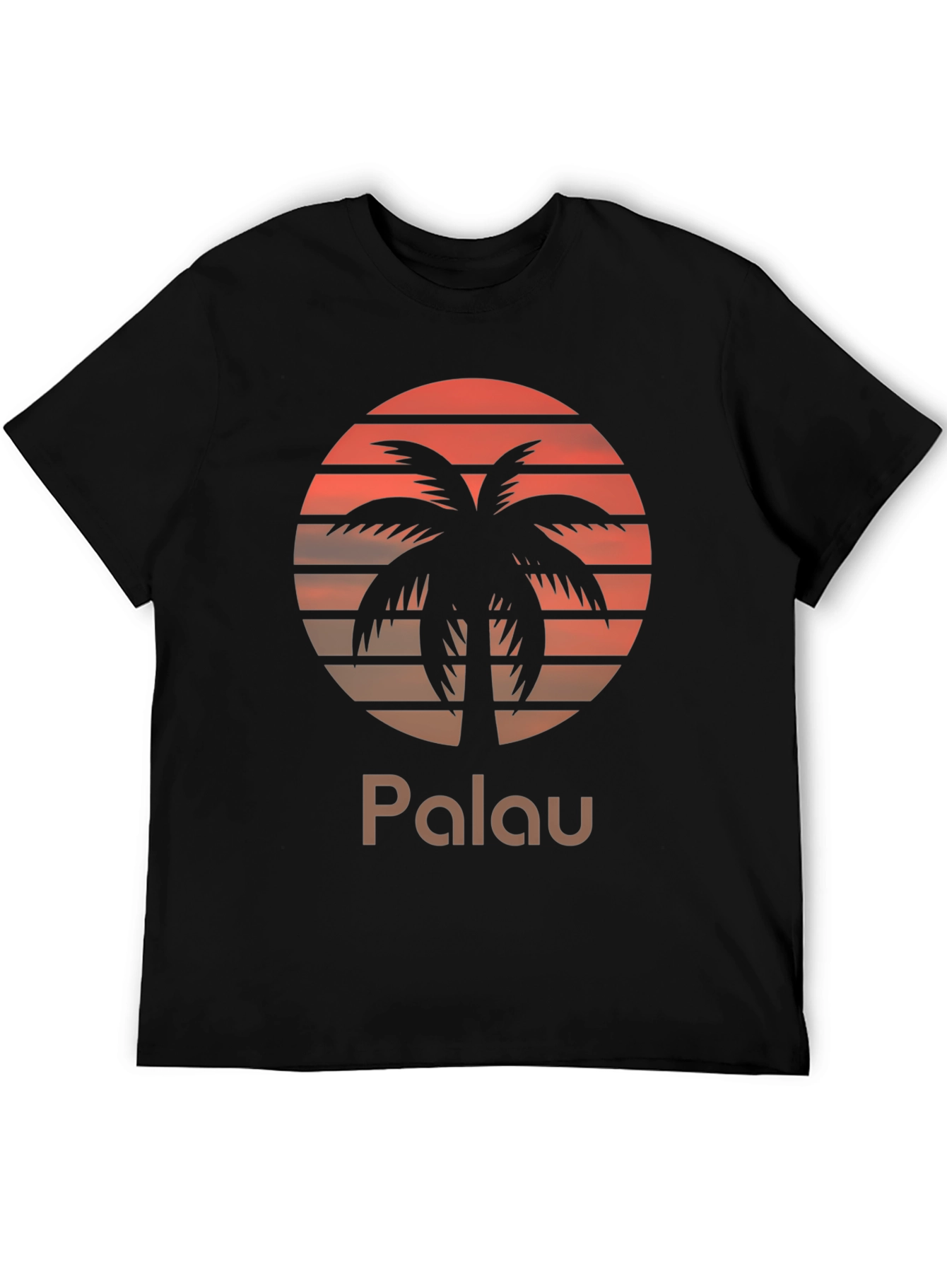 Palau Sunset Palm Tree Graphic Tee