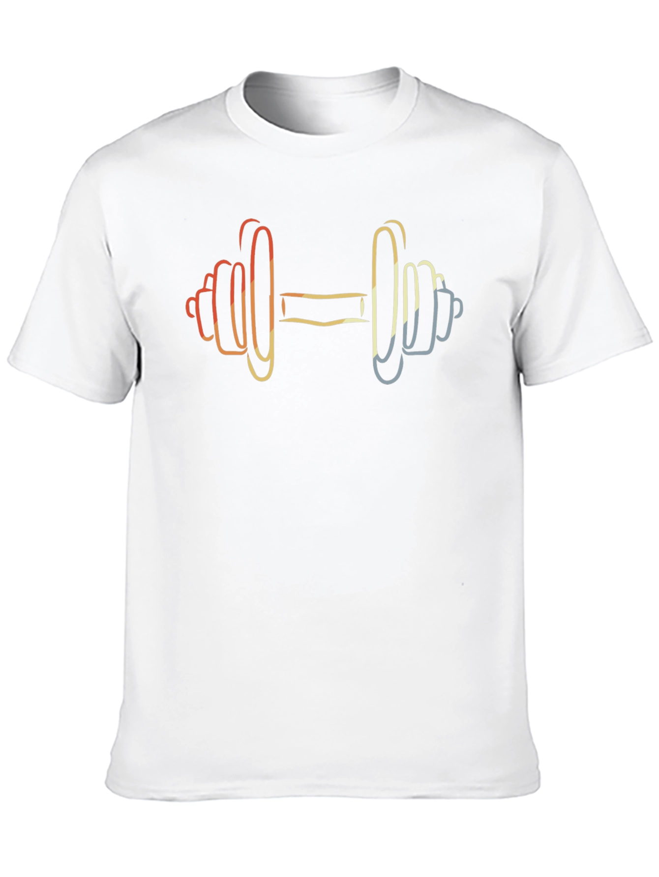 Retro Dumbbell Graphic T-Shirt - Workout Apparel