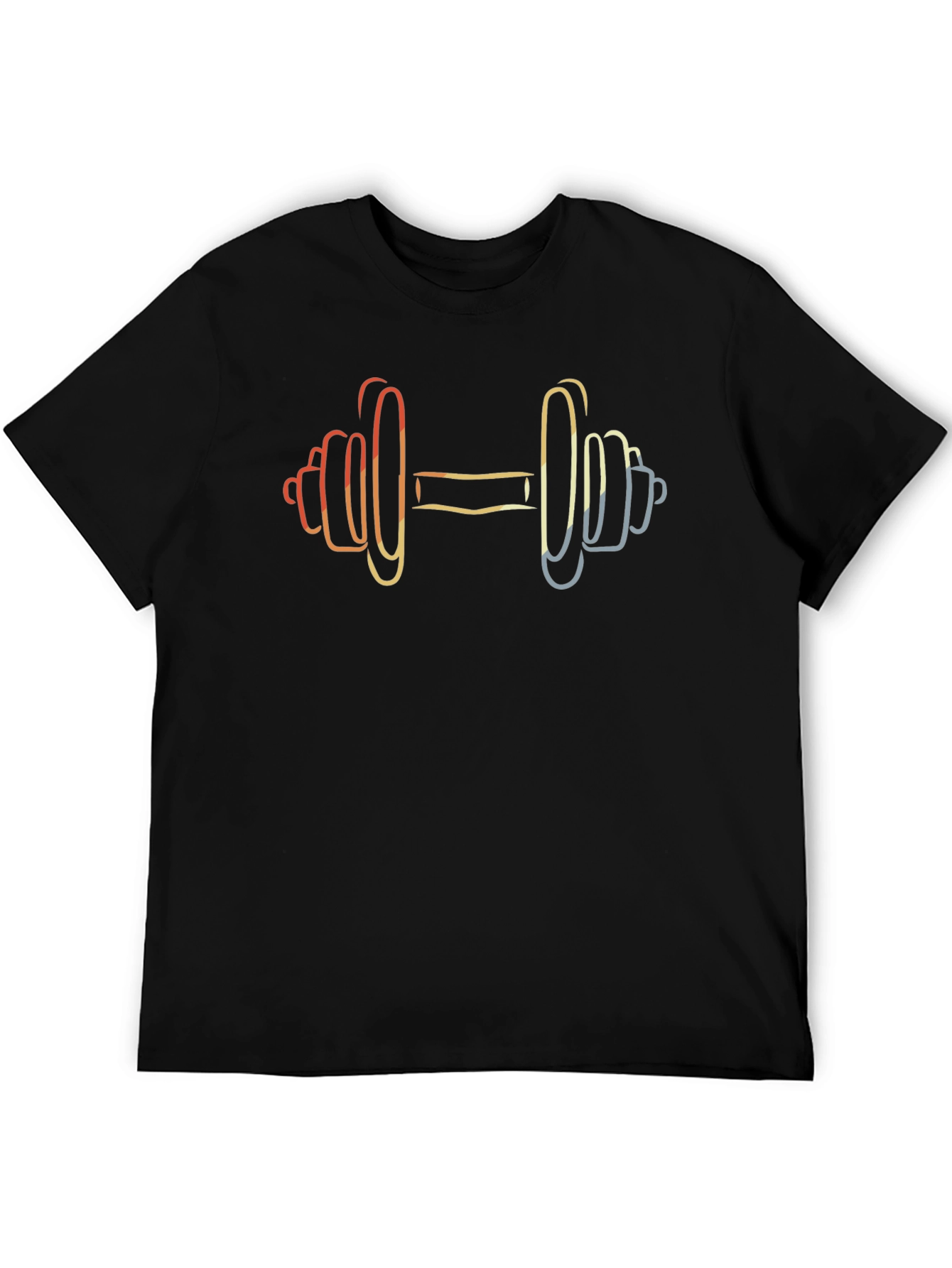 Retro Dumbbell Graphic T-Shirt - Workout Apparel