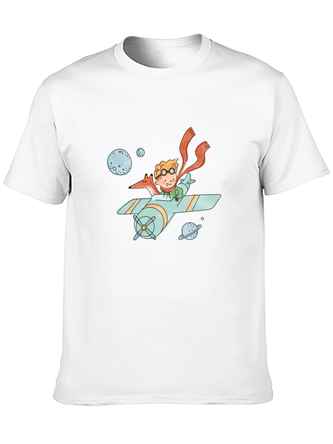 Little Prince Airplane Graphic Tee - Black