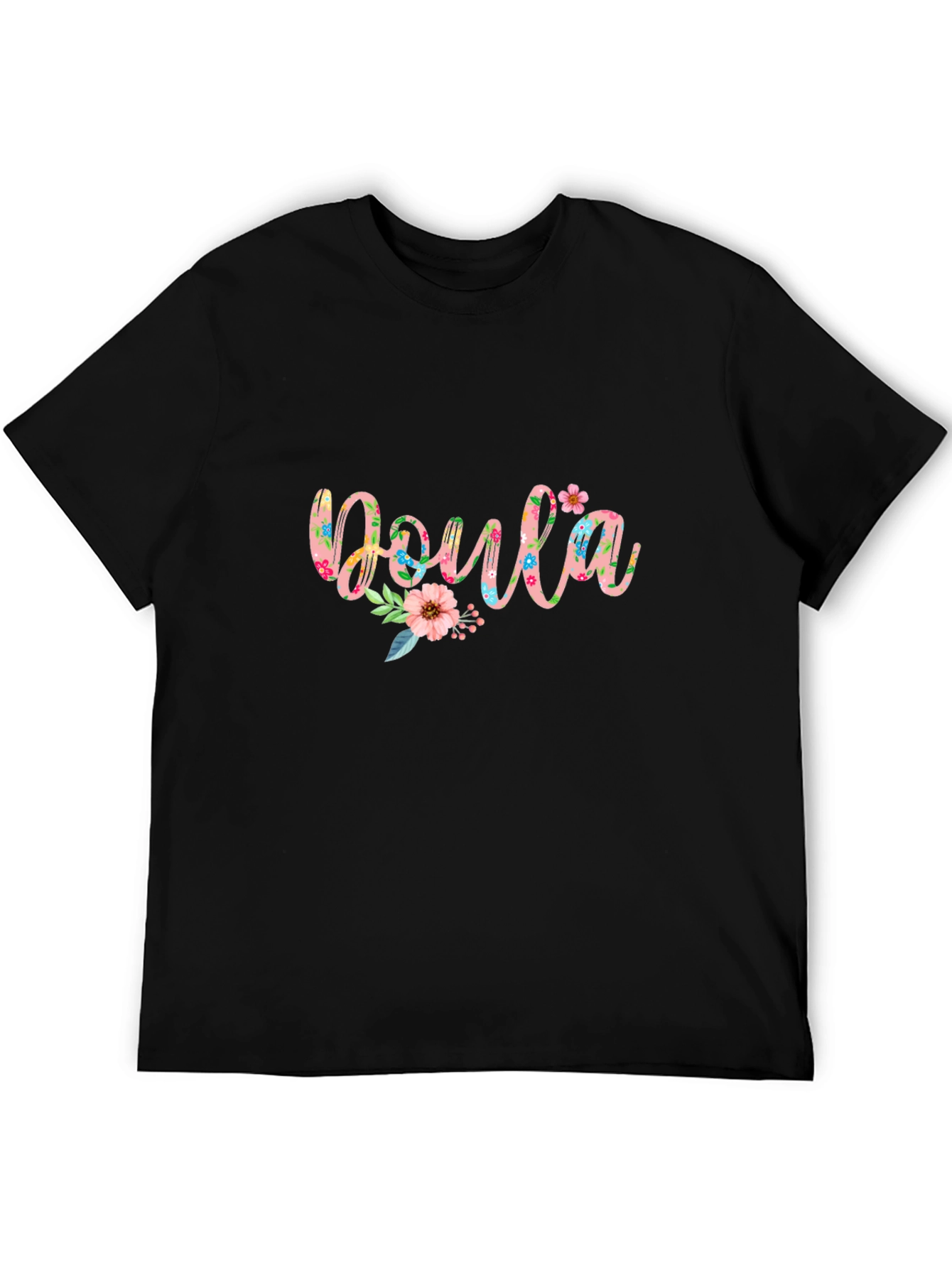 Floral Doula T-Shirt - Black