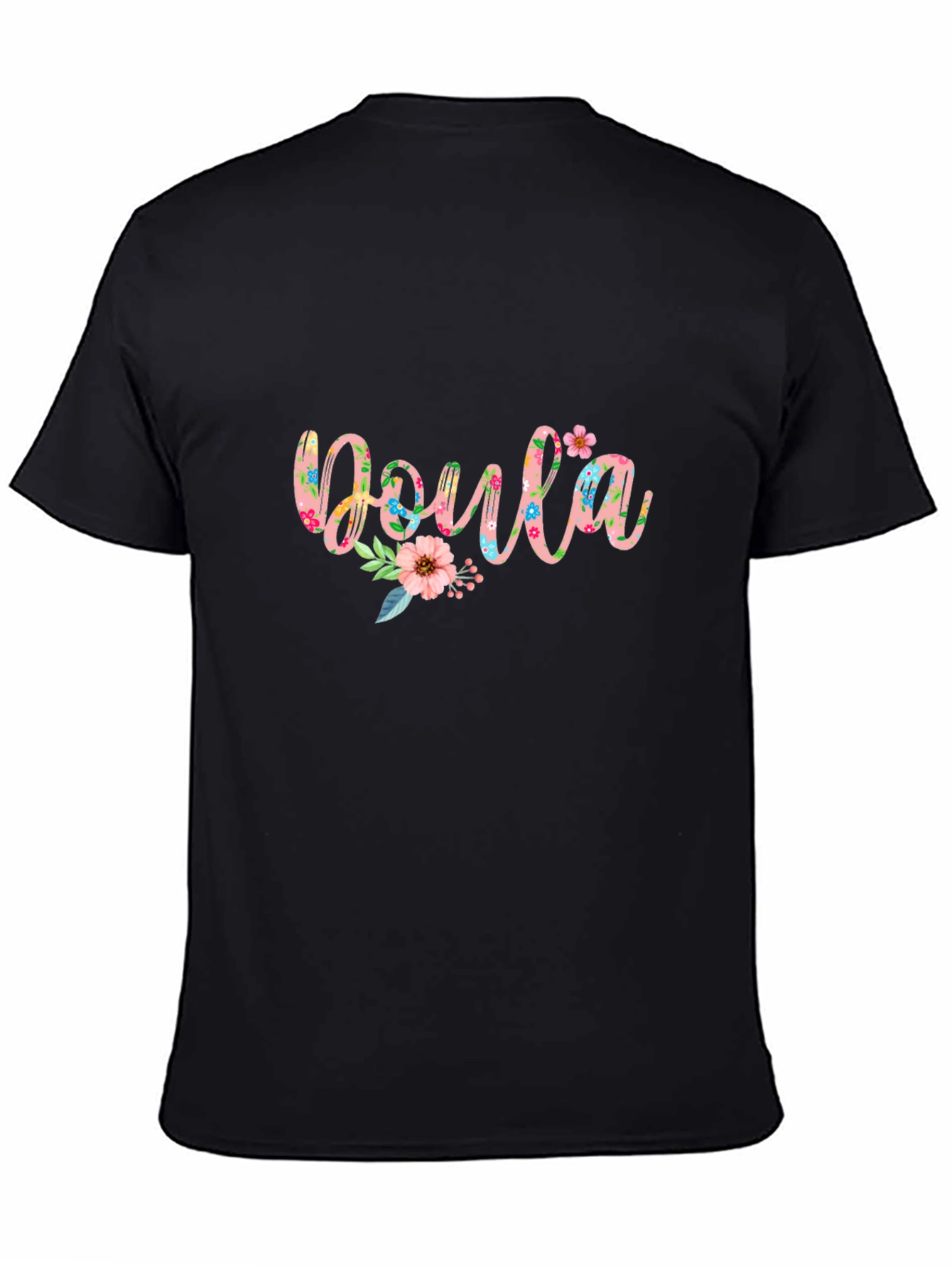 Floral Doula T-Shirt - Black