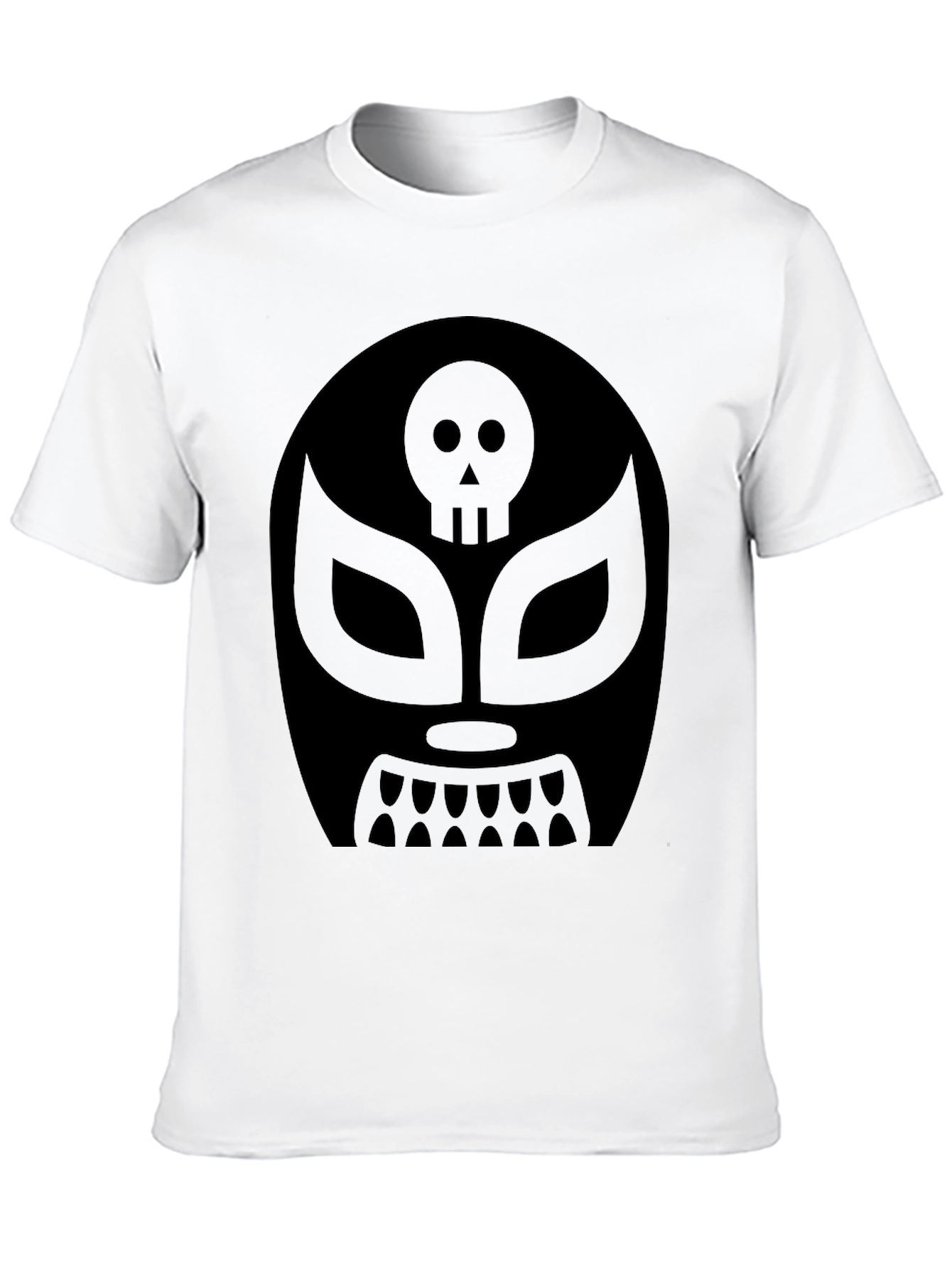 Black Lucha Libre Skull Mask T-Shirt