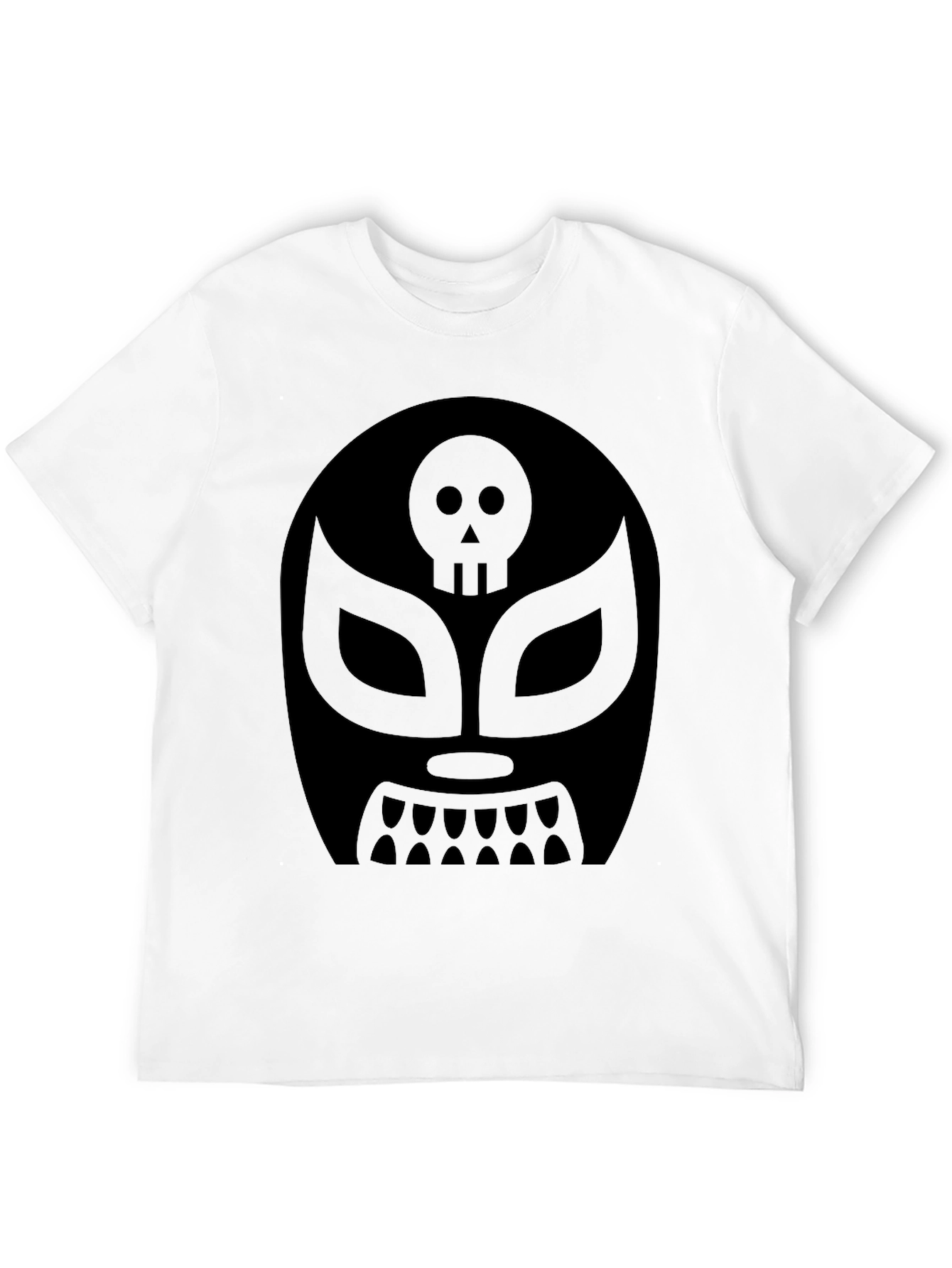 Black Lucha Libre Skull Mask T-Shirt