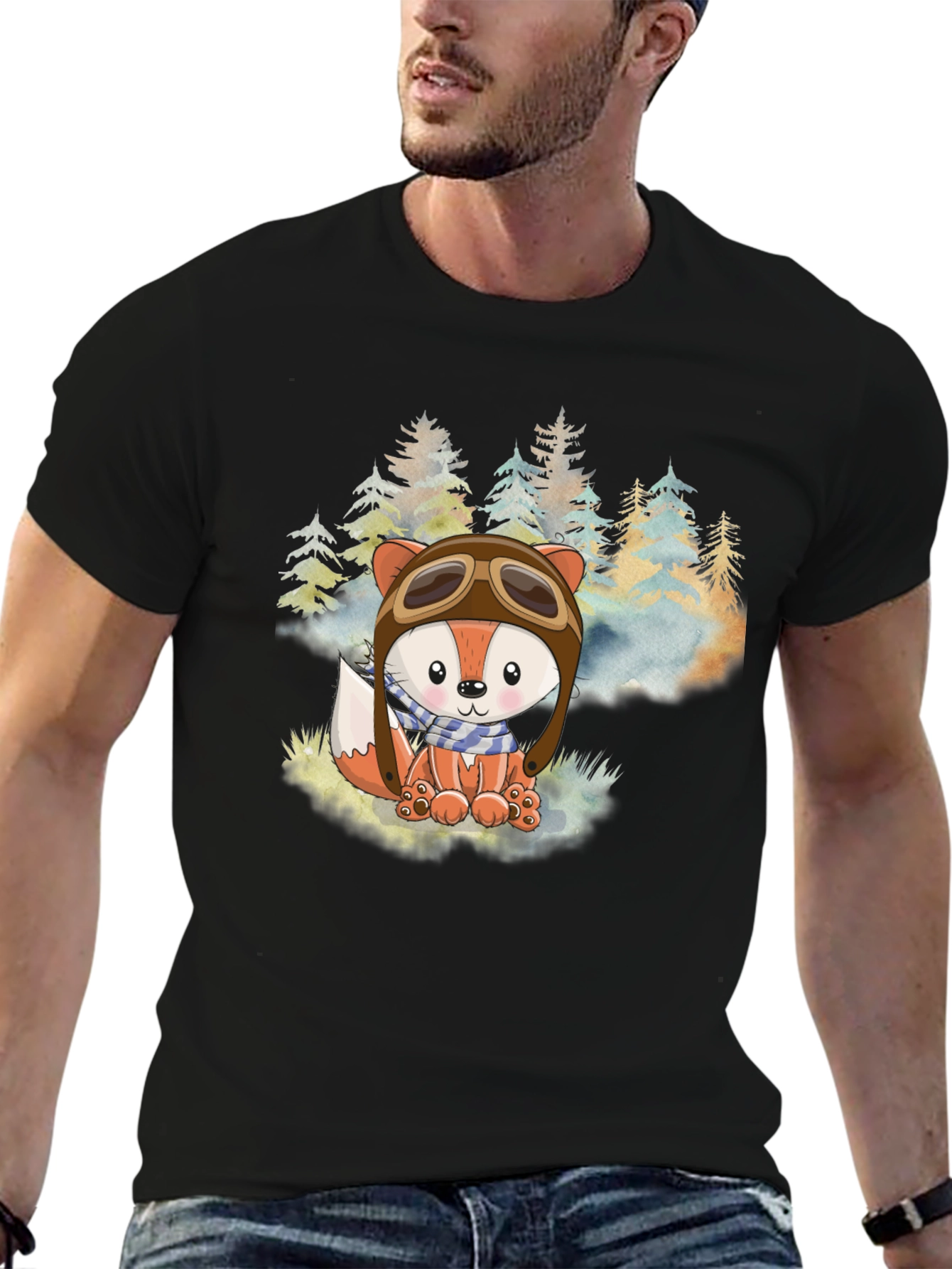 Fox Aviator T-Shirt - Cute Forest Design