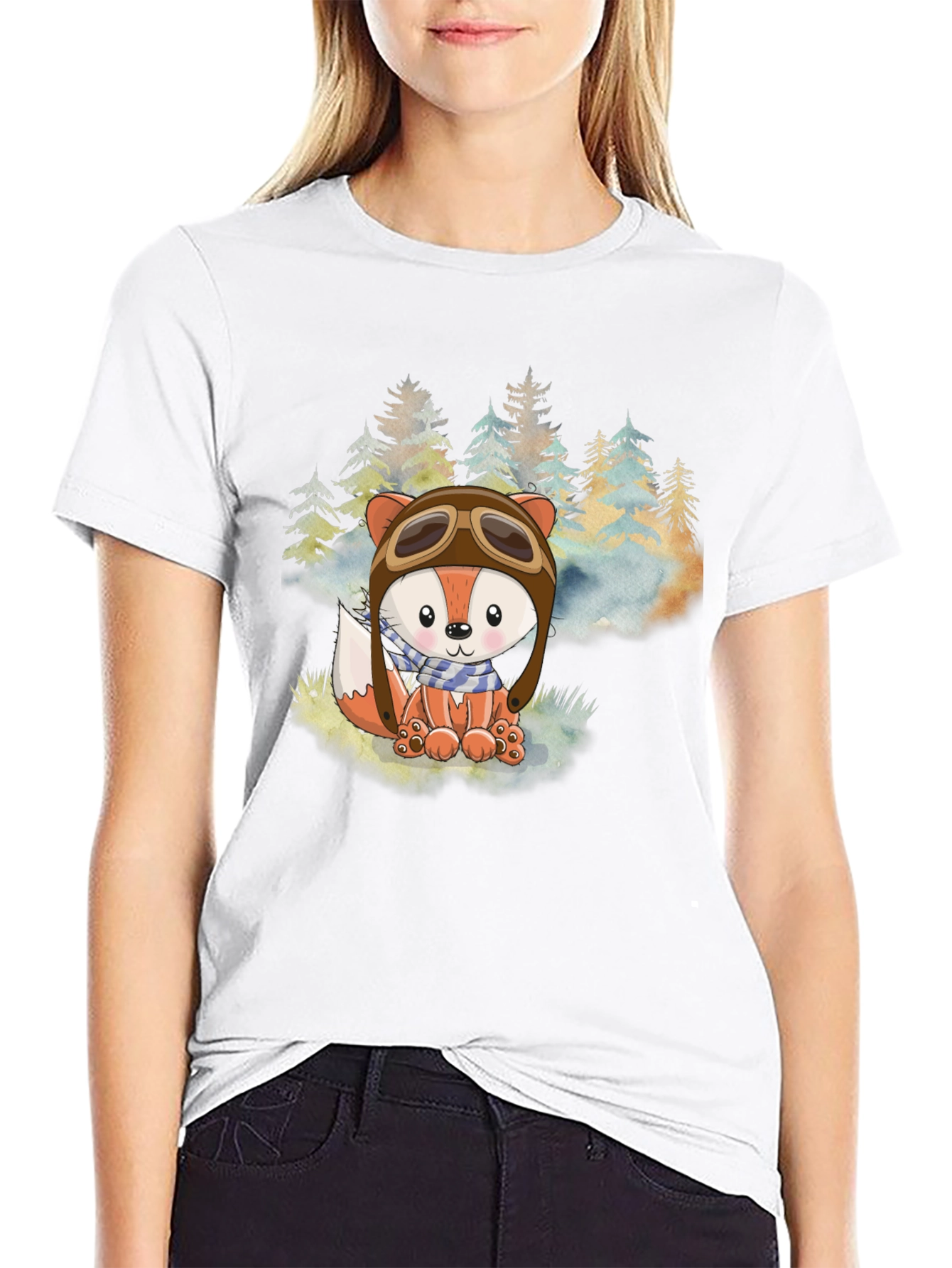 Fox Aviator T-Shirt - Cute Forest Design