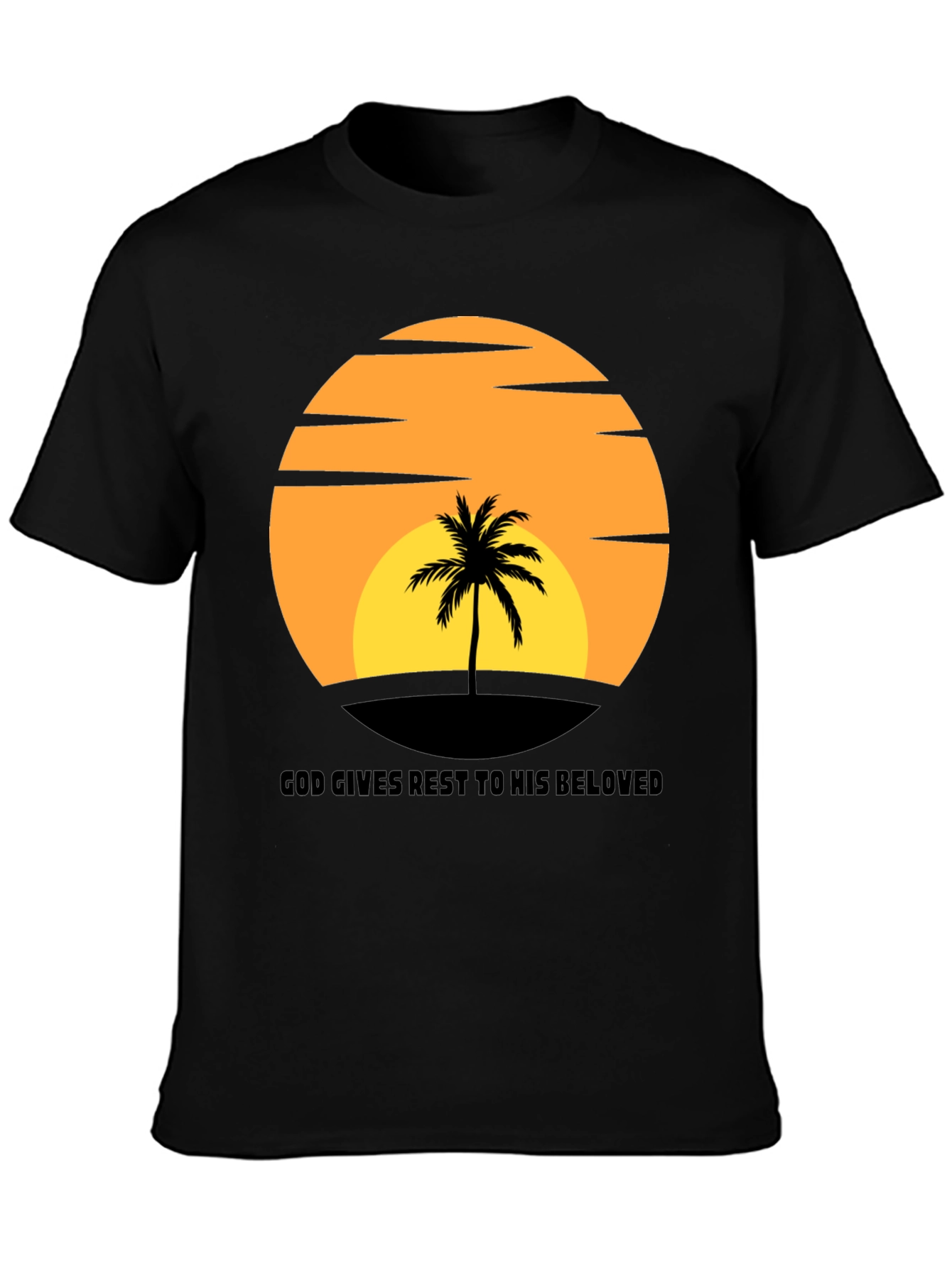 Sunset Palm T-Shirt: God Gives Rest