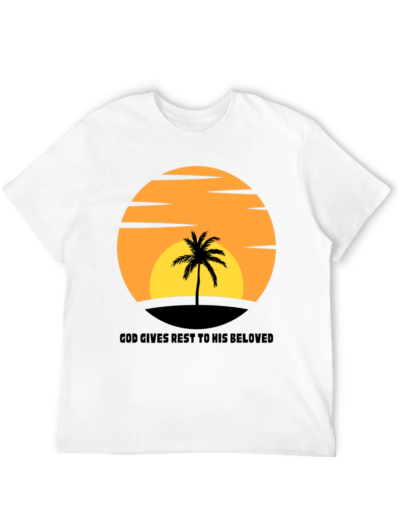 Sunset Palm T-Shirt: God Gives Rest
