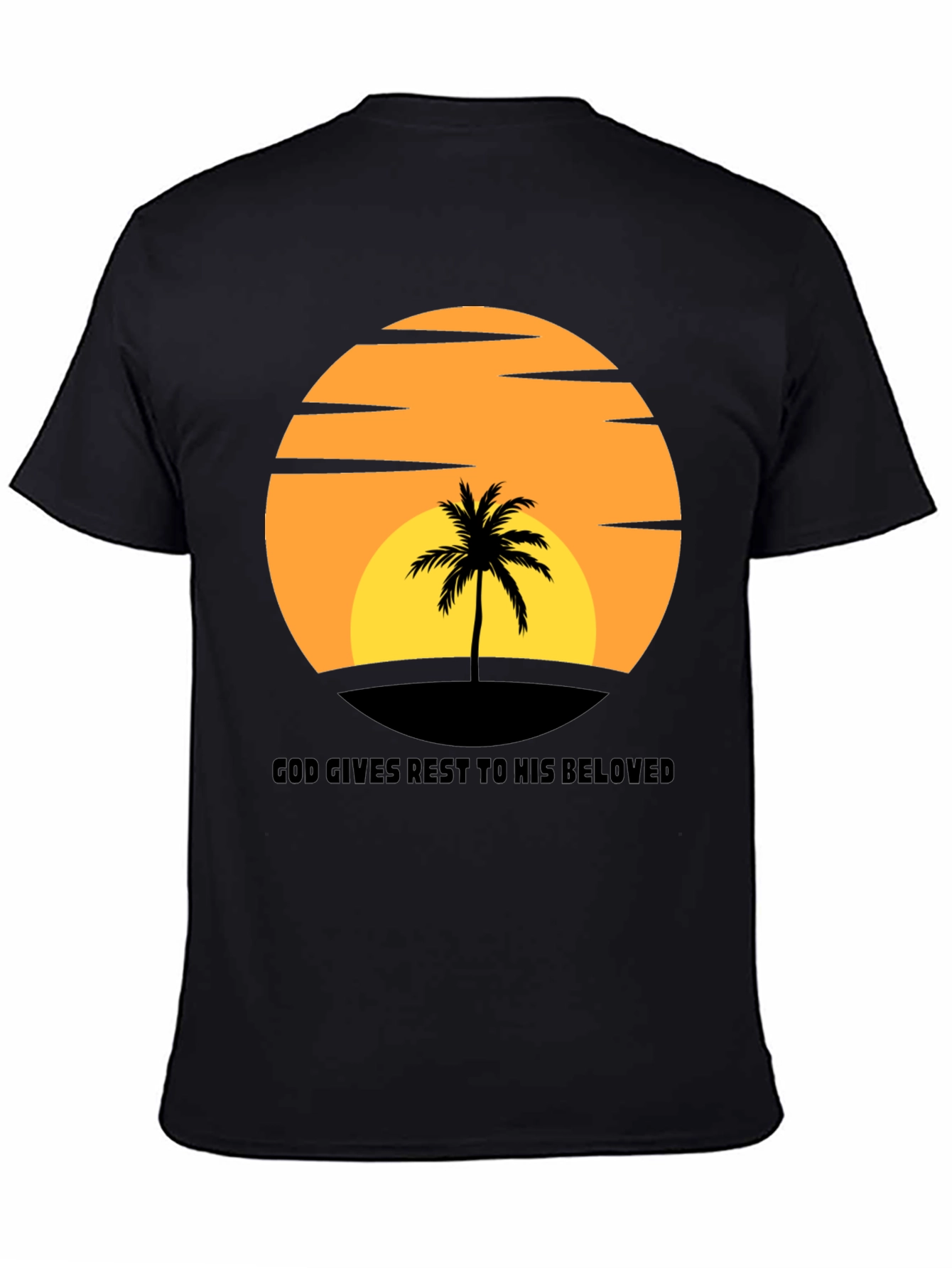 Sunset Palm T-Shirt: God Gives Rest