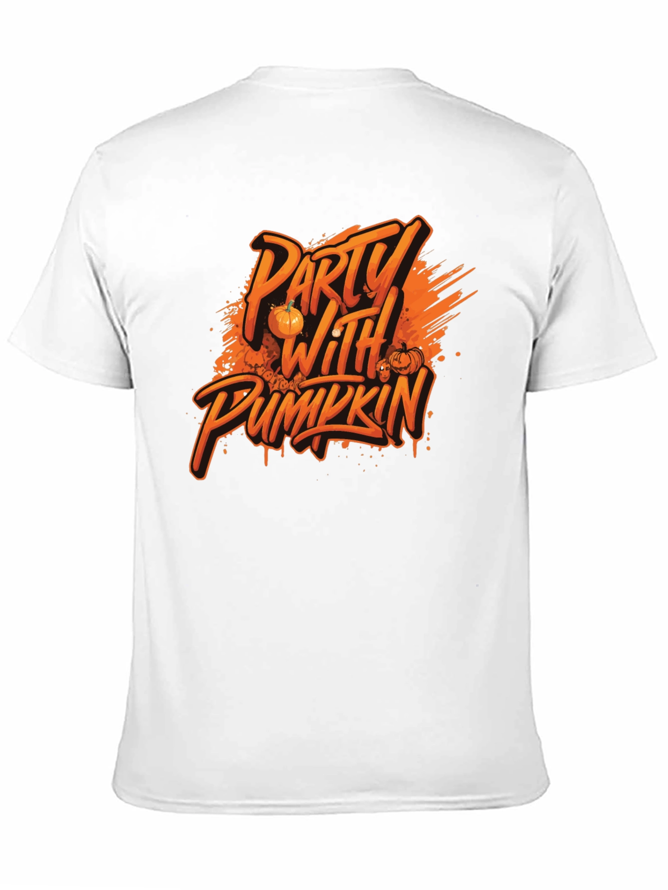 Party with Pumkin Black Graphic T-Shirt