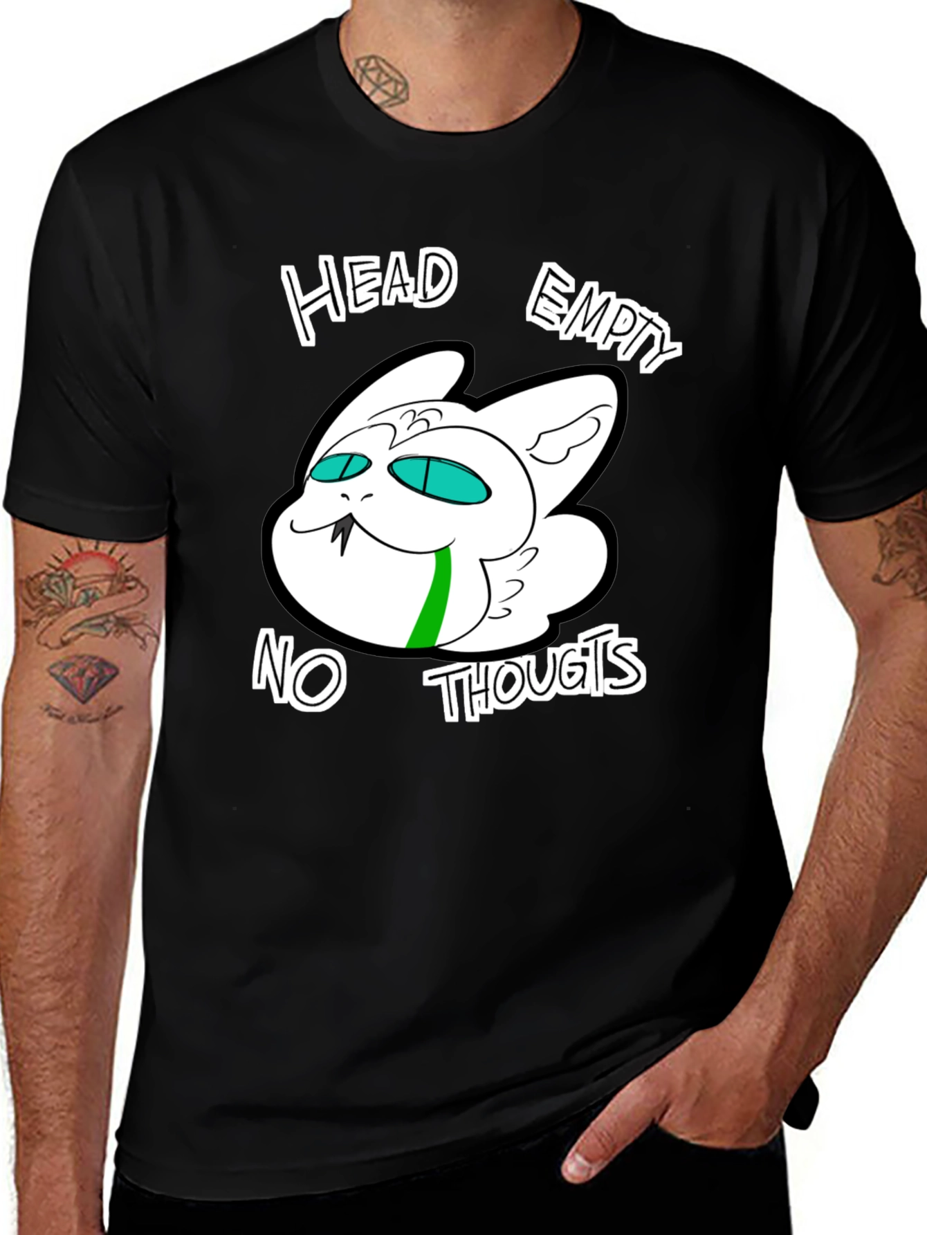 Head Empty No Thoughts Graphic Tee - Black