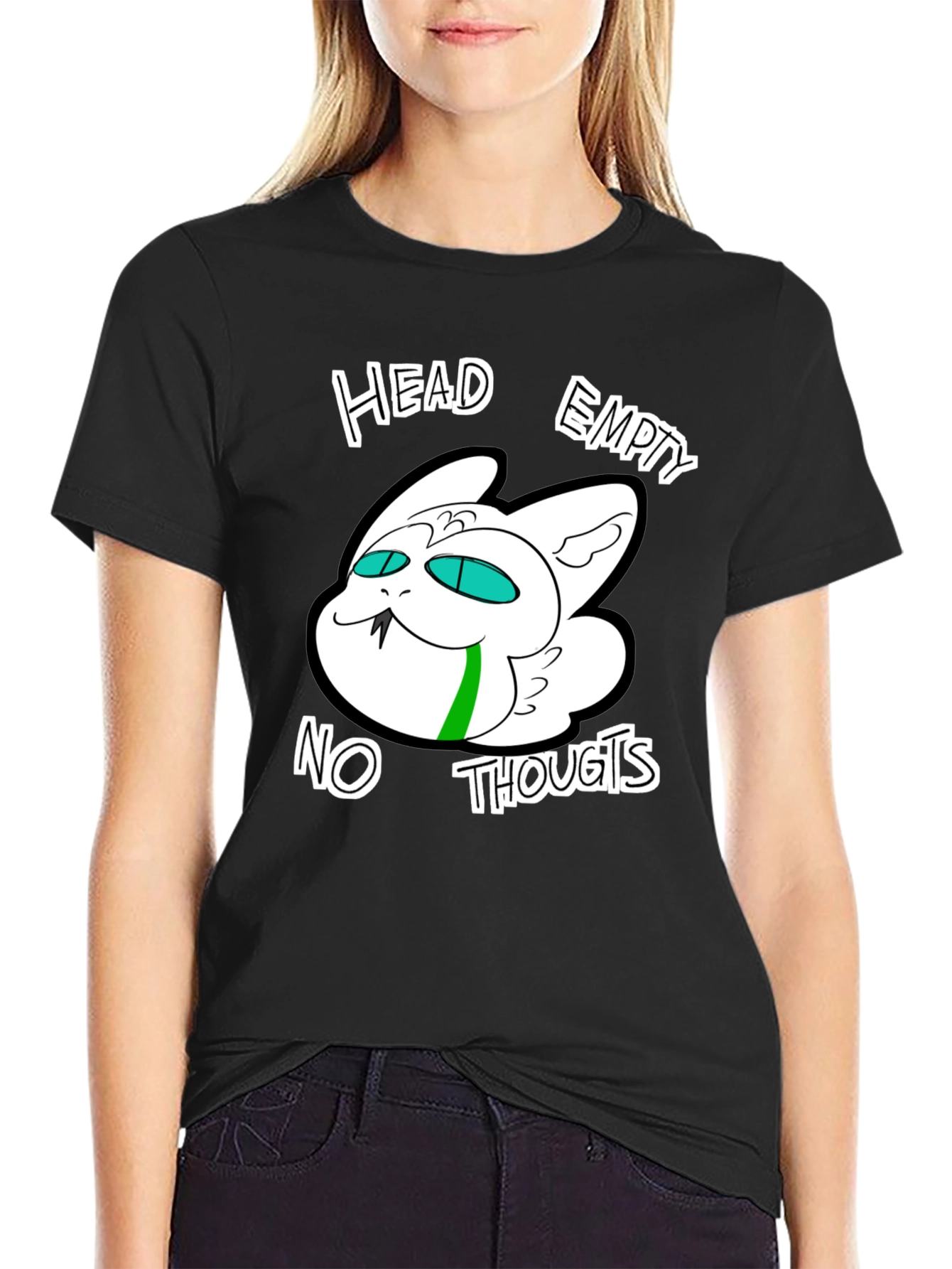 Head Empty No Thoughts Graphic Tee - Black