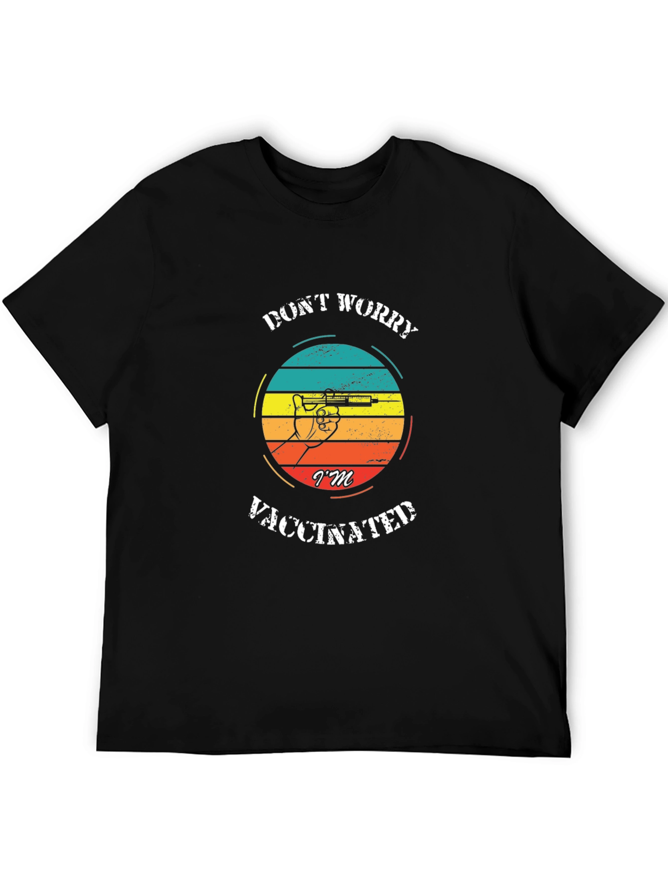 Vaccinated Graphic Tee - Trendy Black T-Shirt