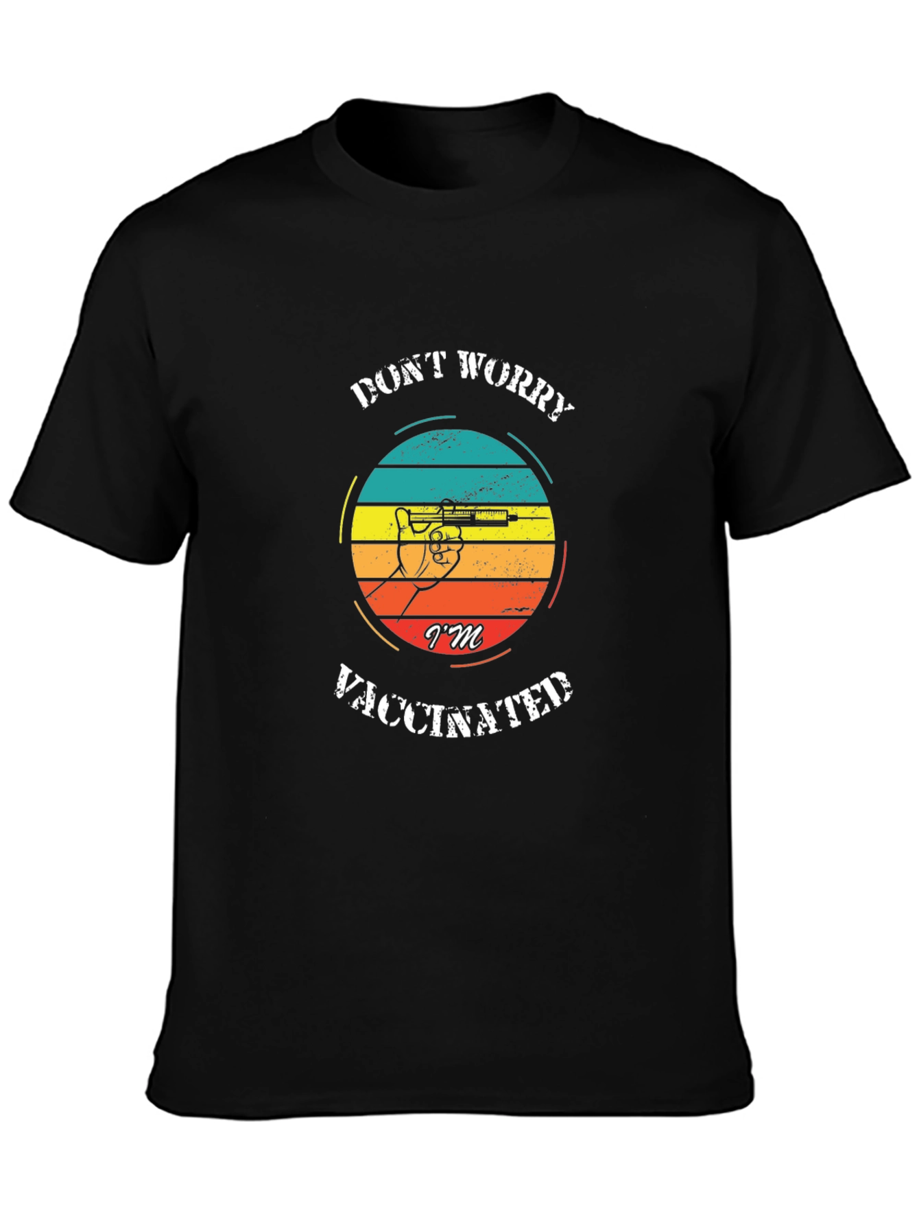 Vaccinated Graphic Tee - Trendy Black T-Shirt