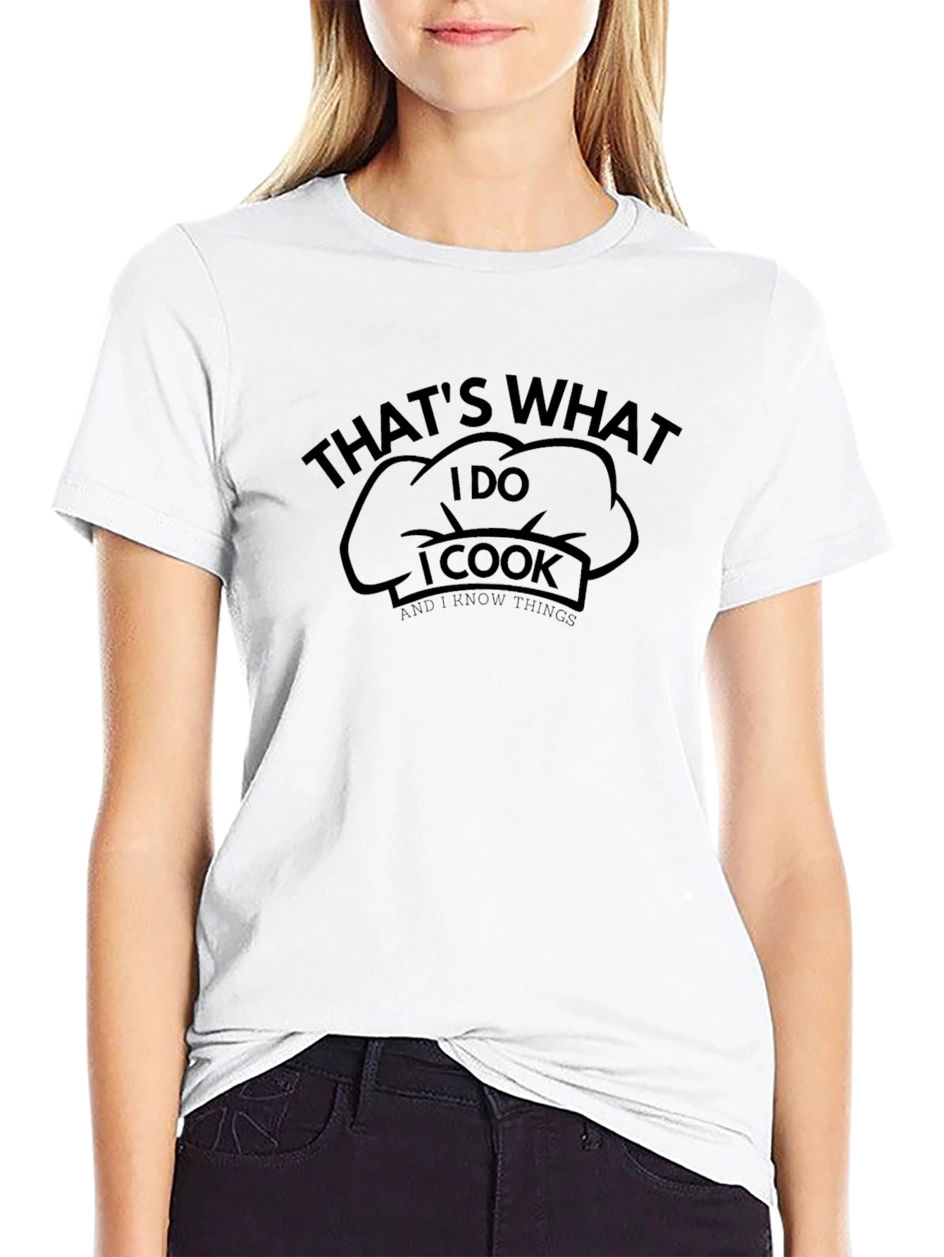 I Cook and Know Things Chef Hat Graphic Tee