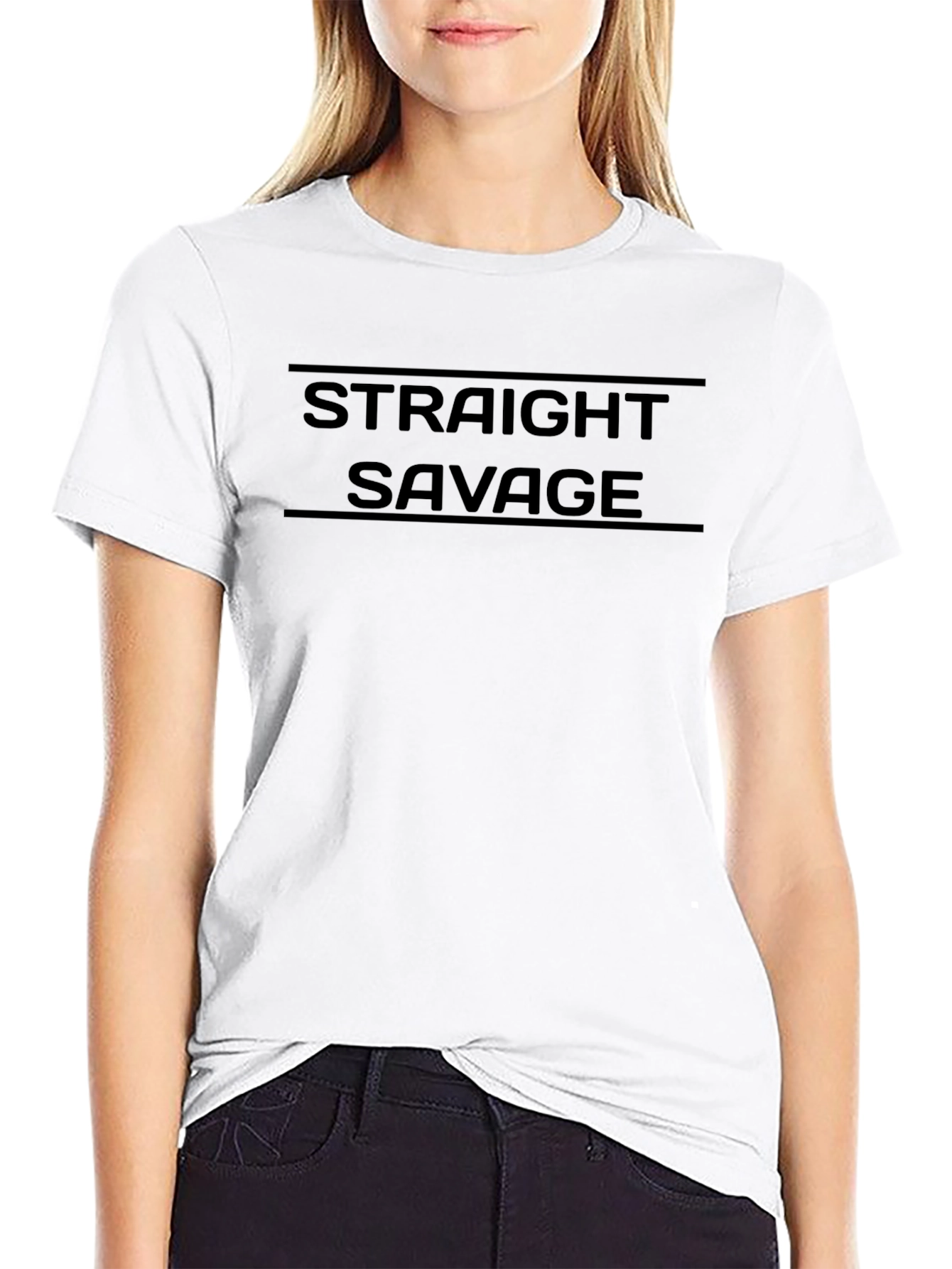 Straight Savage Graphic Black T-Shirt