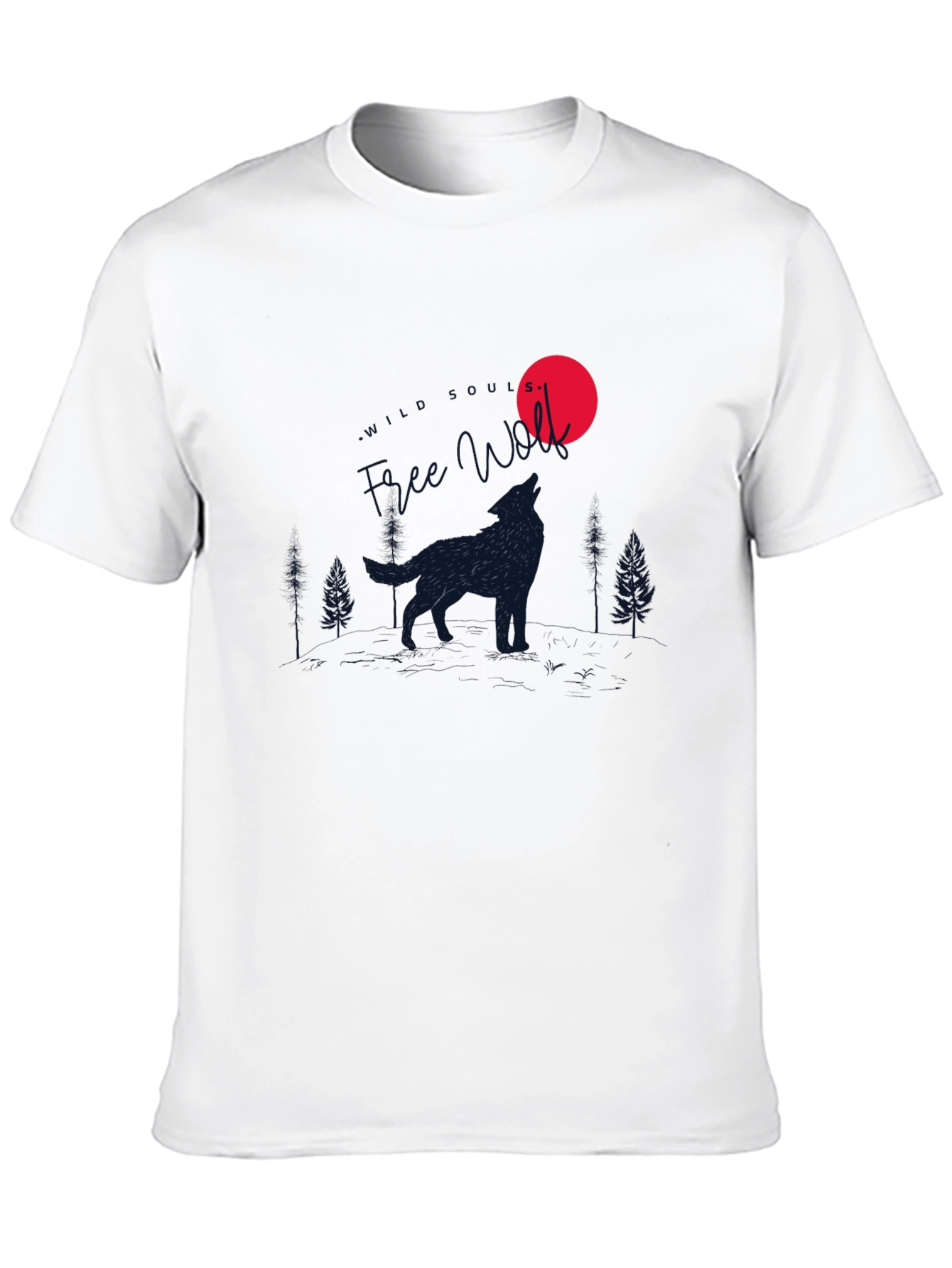 Wolf Howling at Moon Graphic T-Shirt