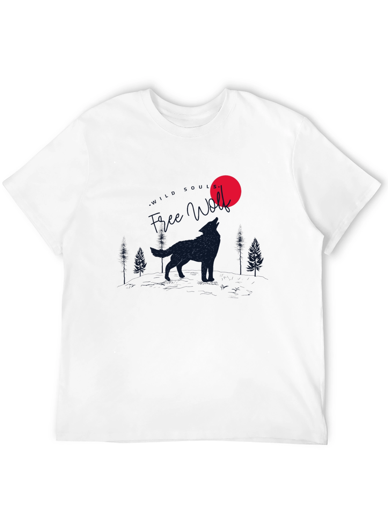 Wolf Howling at Moon Graphic T-Shirt