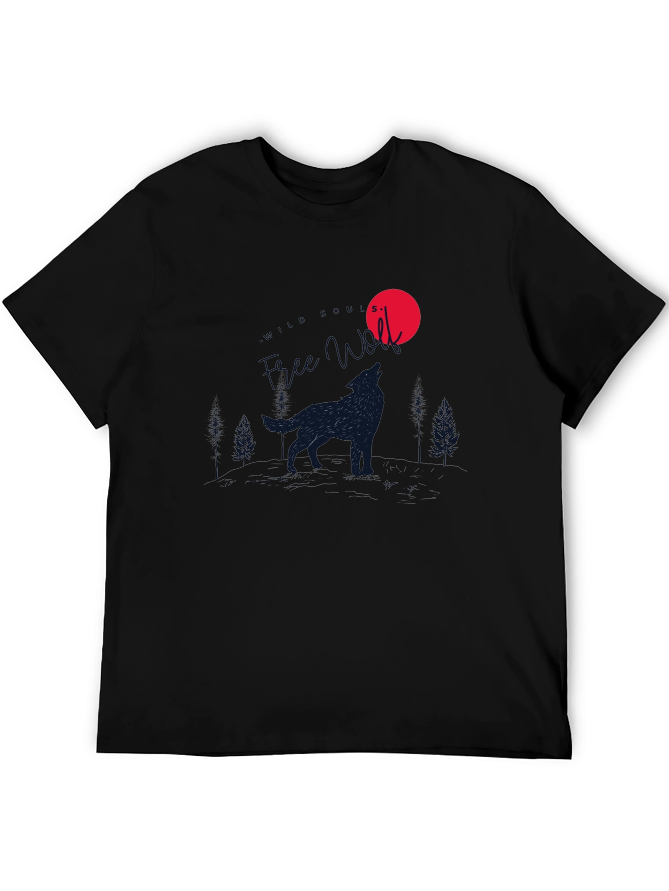 Wolf Howling at Moon Graphic T-Shirt
