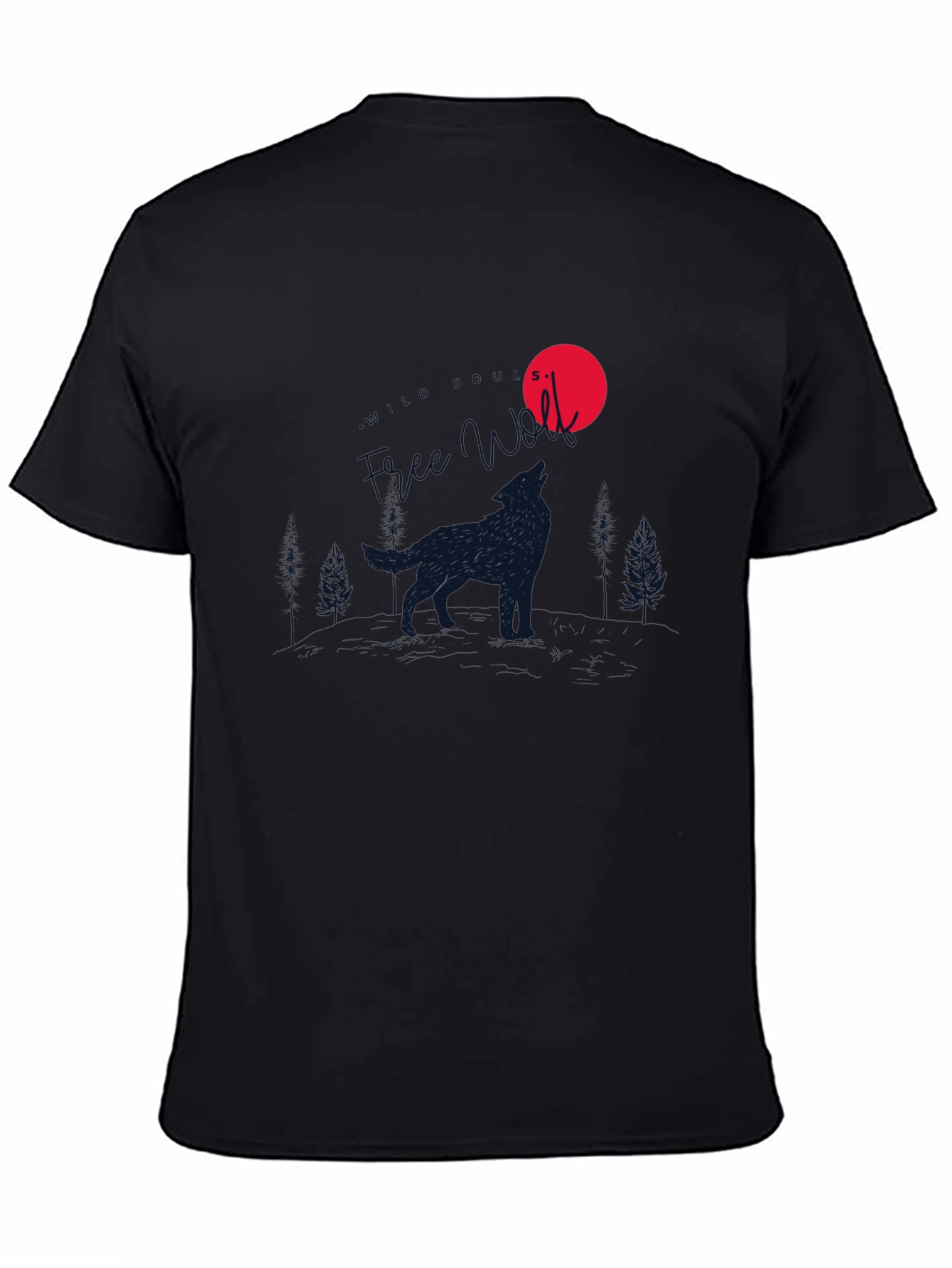 Wolf Howling at Moon Graphic T-Shirt