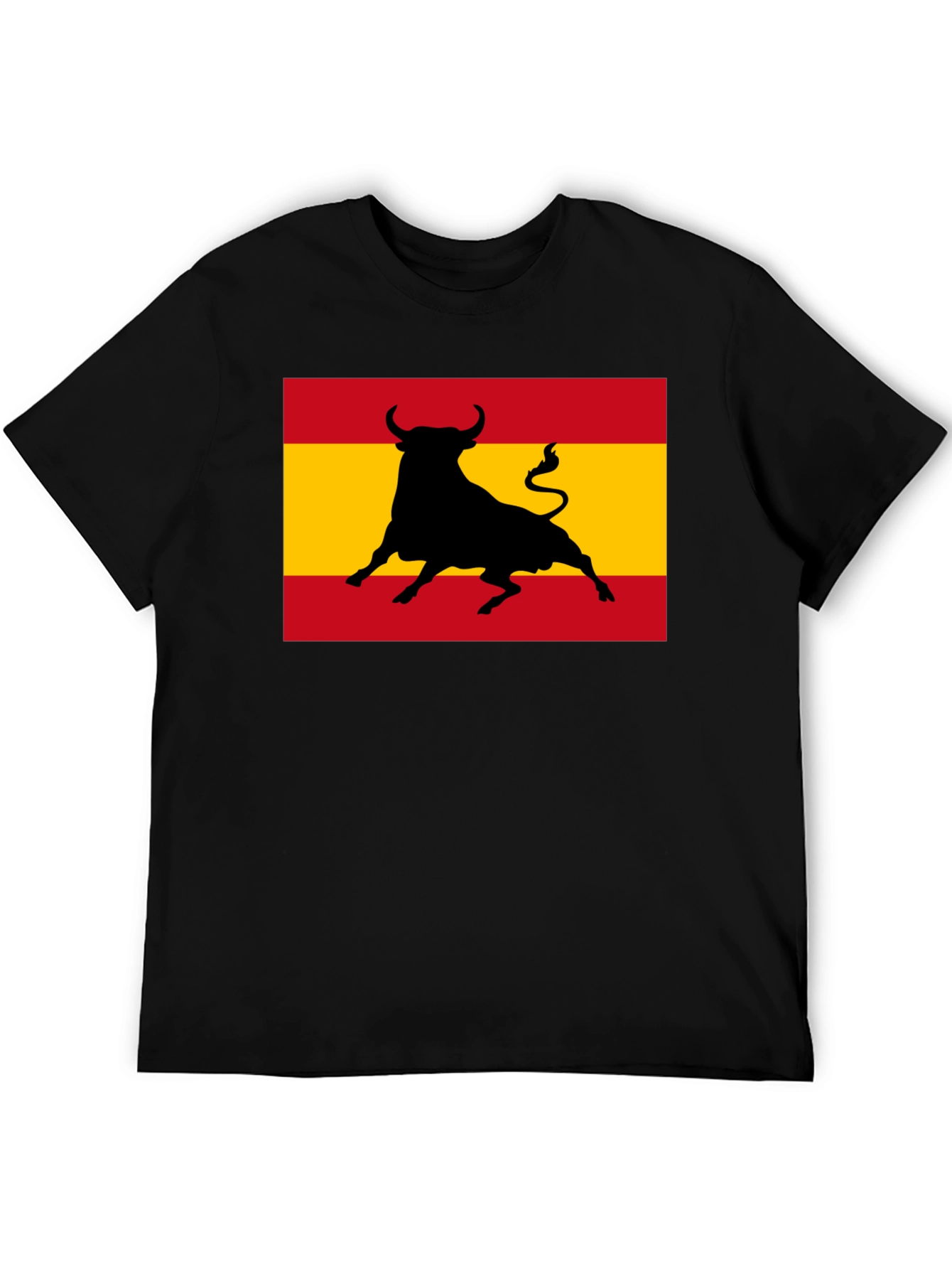 Spanish Bull Flag Graphic Tee - Black