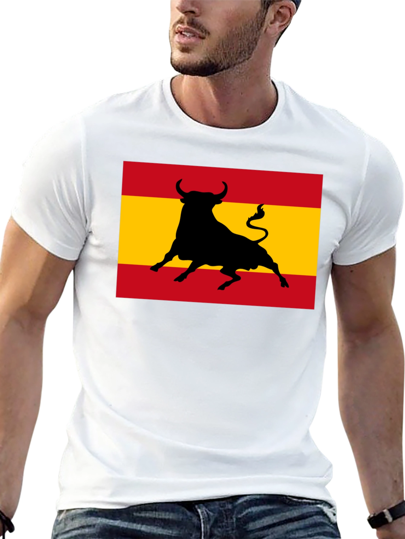 Spanish Bull Flag Graphic Tee - Black