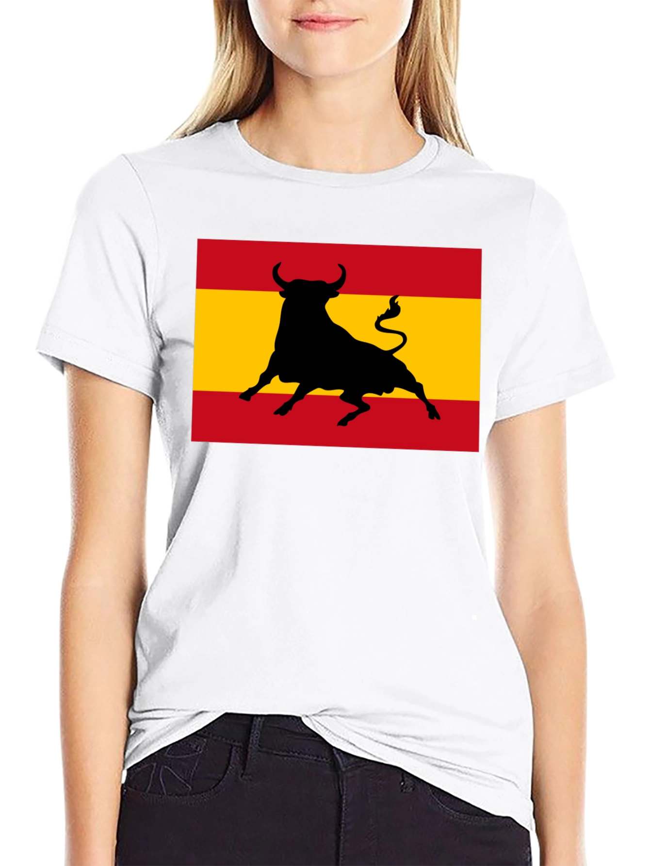 Spanish Bull Flag Graphic Tee - Black