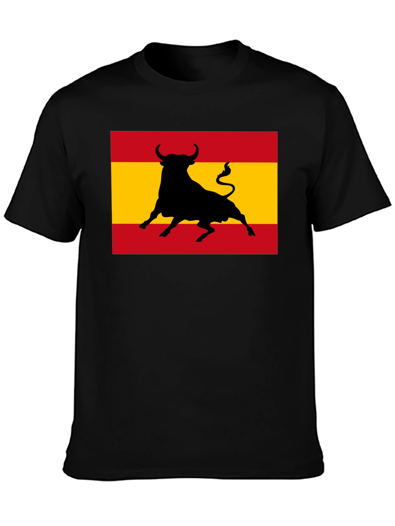 Spanish Bull Flag Graphic Tee - Black