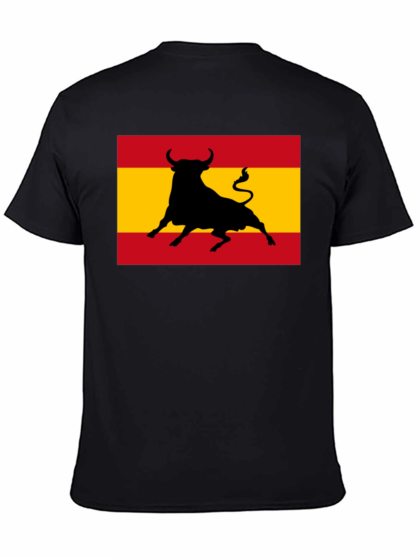 Spanish Bull Flag Graphic Tee - Black