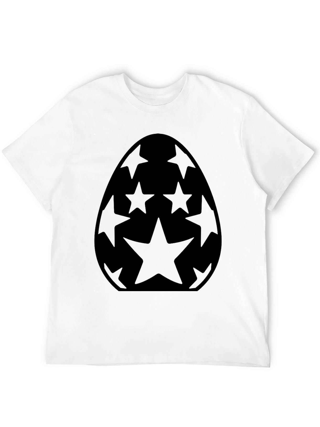 Starry Easter Egg Graphic Tee - Black Cotton Blend