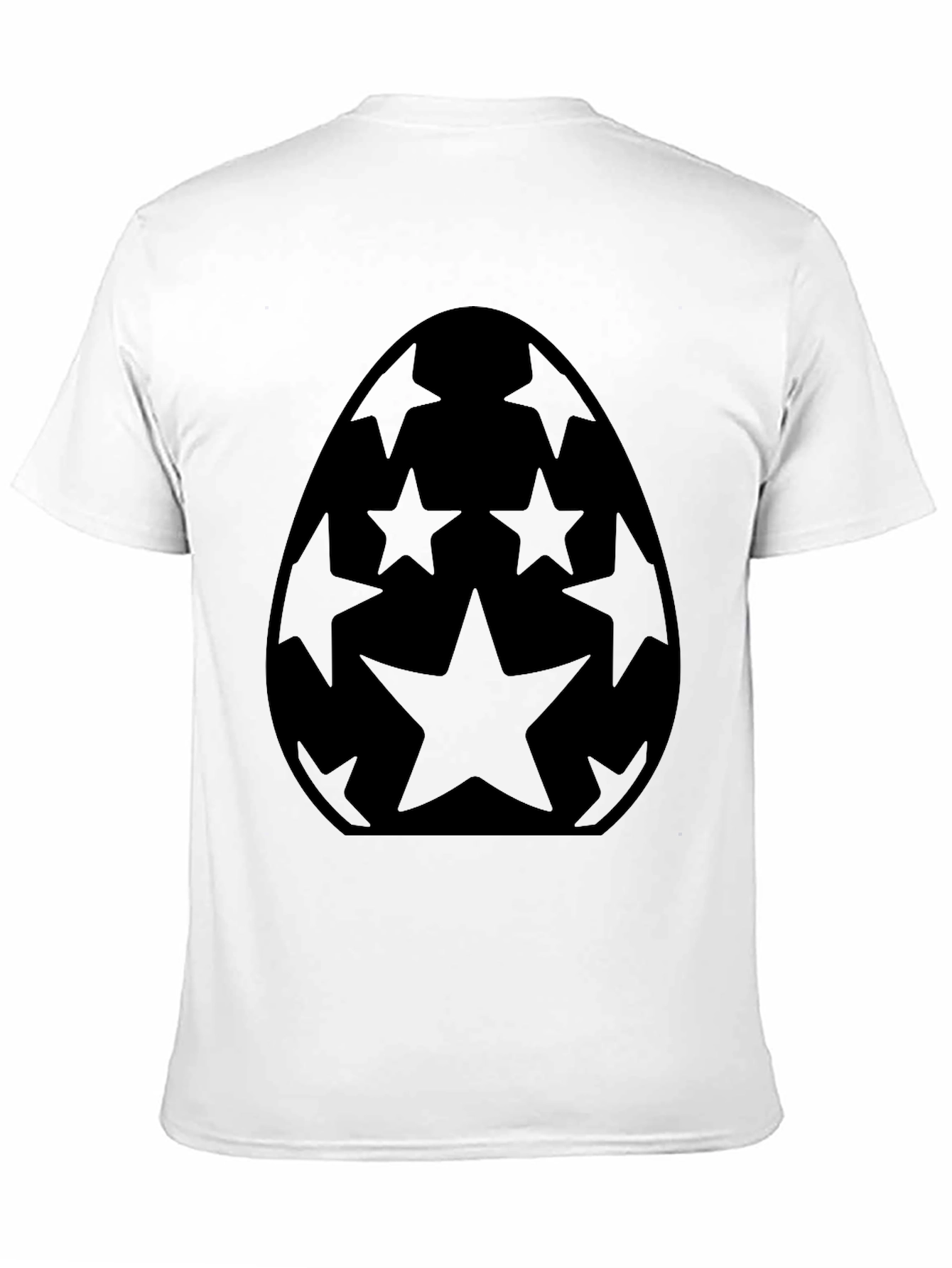 Starry Easter Egg Graphic Tee - Black Cotton Blend