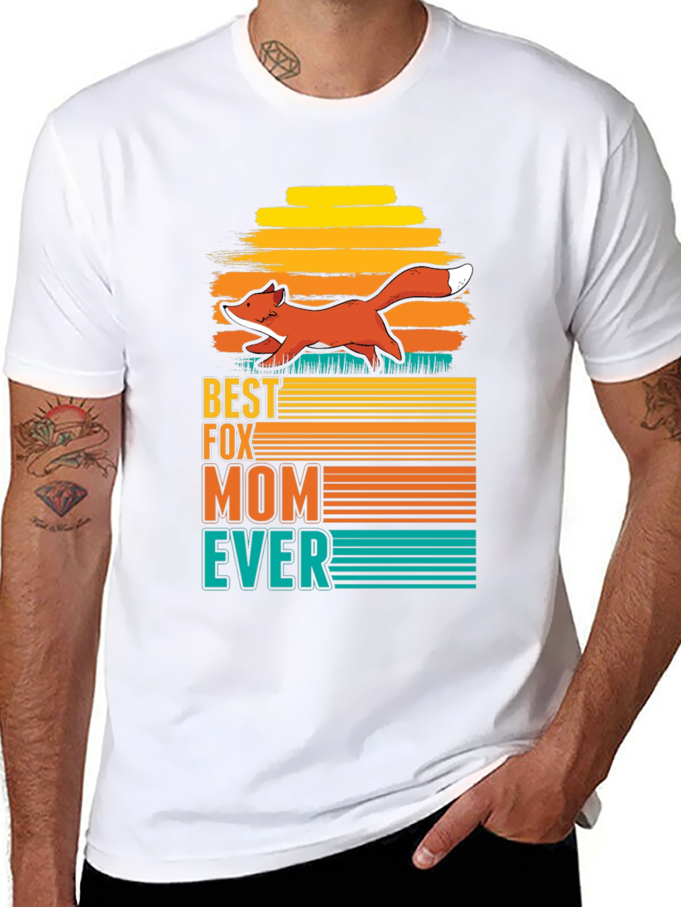Best Fox Mom Ever Graphic T-Shirt - Black