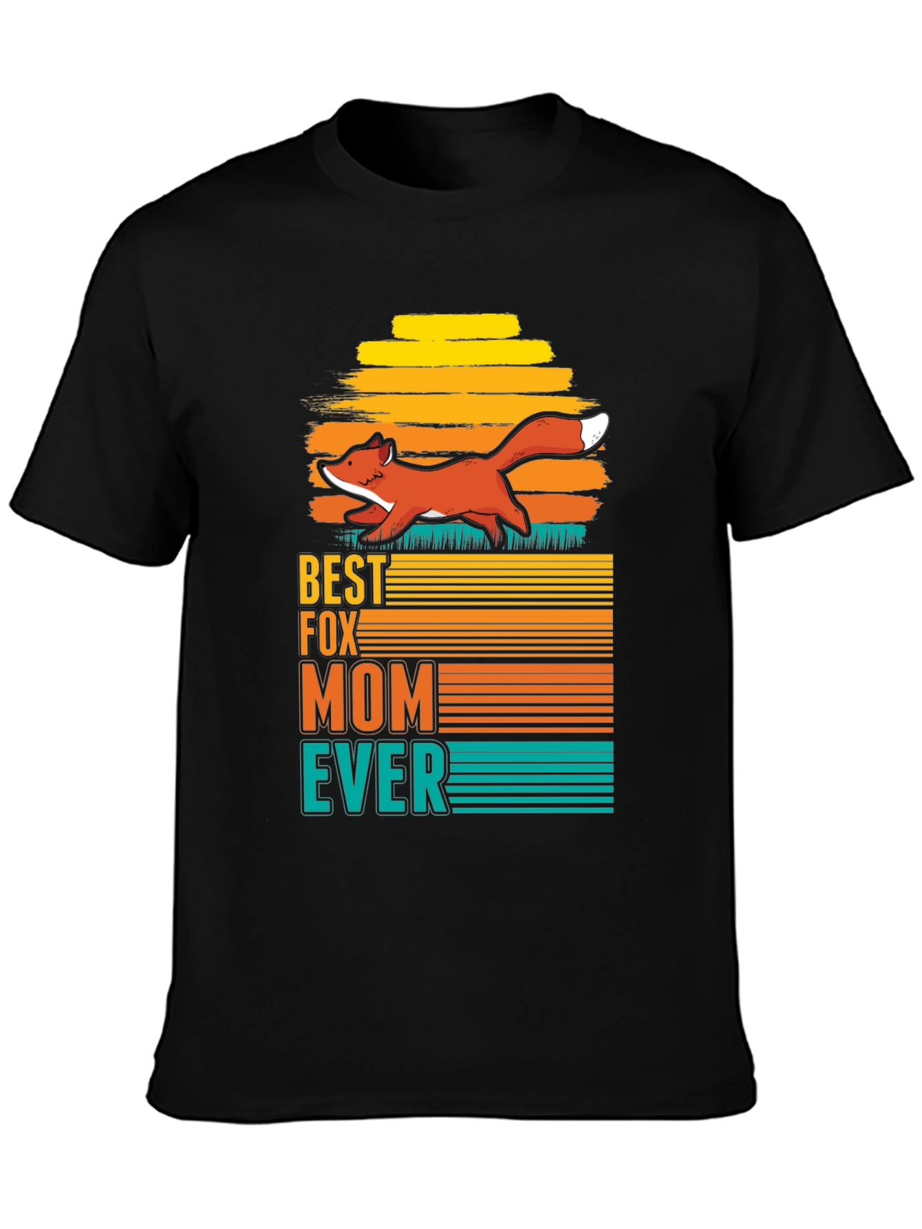 Best Fox Mom Ever Graphic T-Shirt - Black