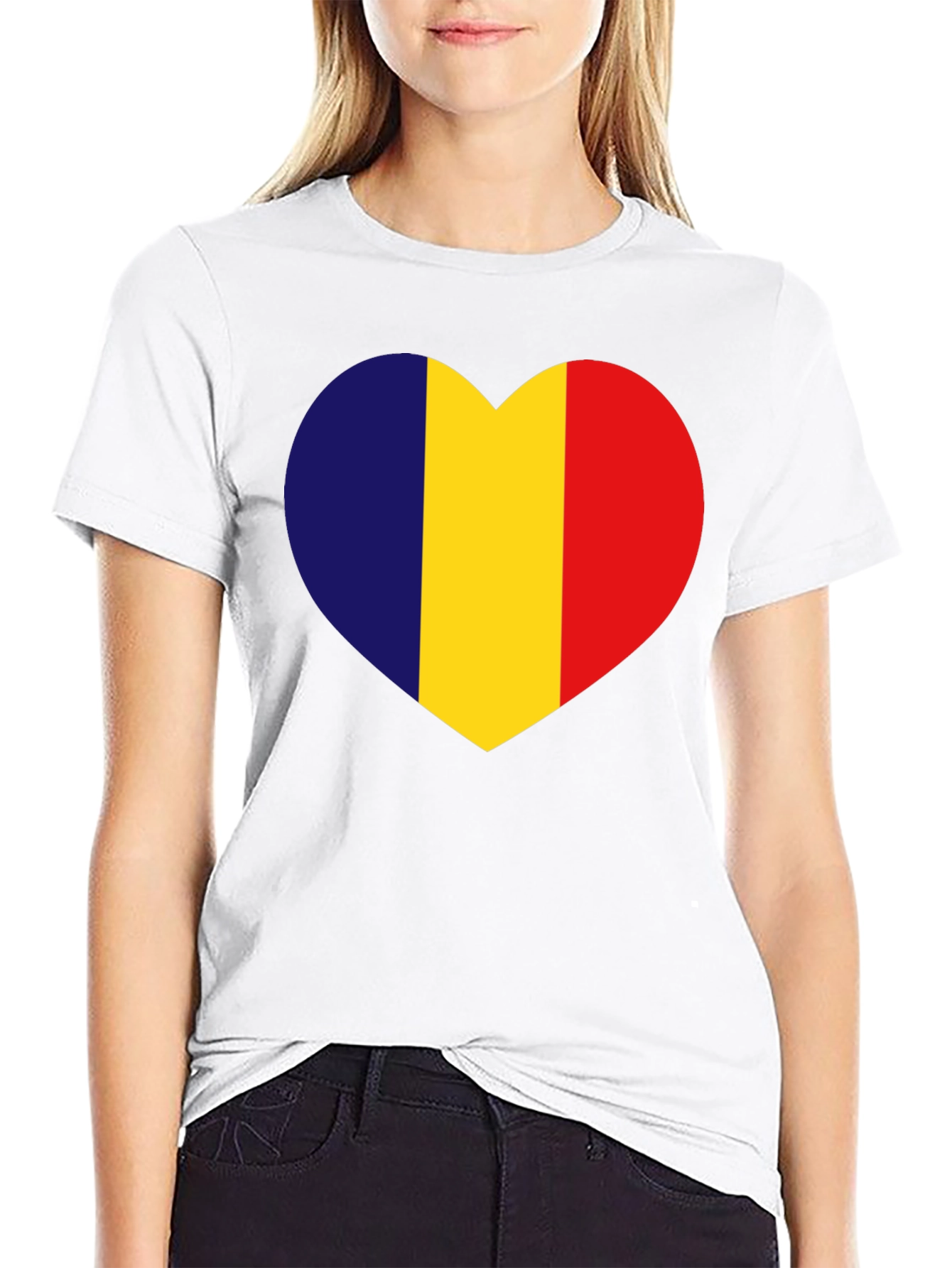 Romania Flag Heart T-Shirt - Show Your Love!