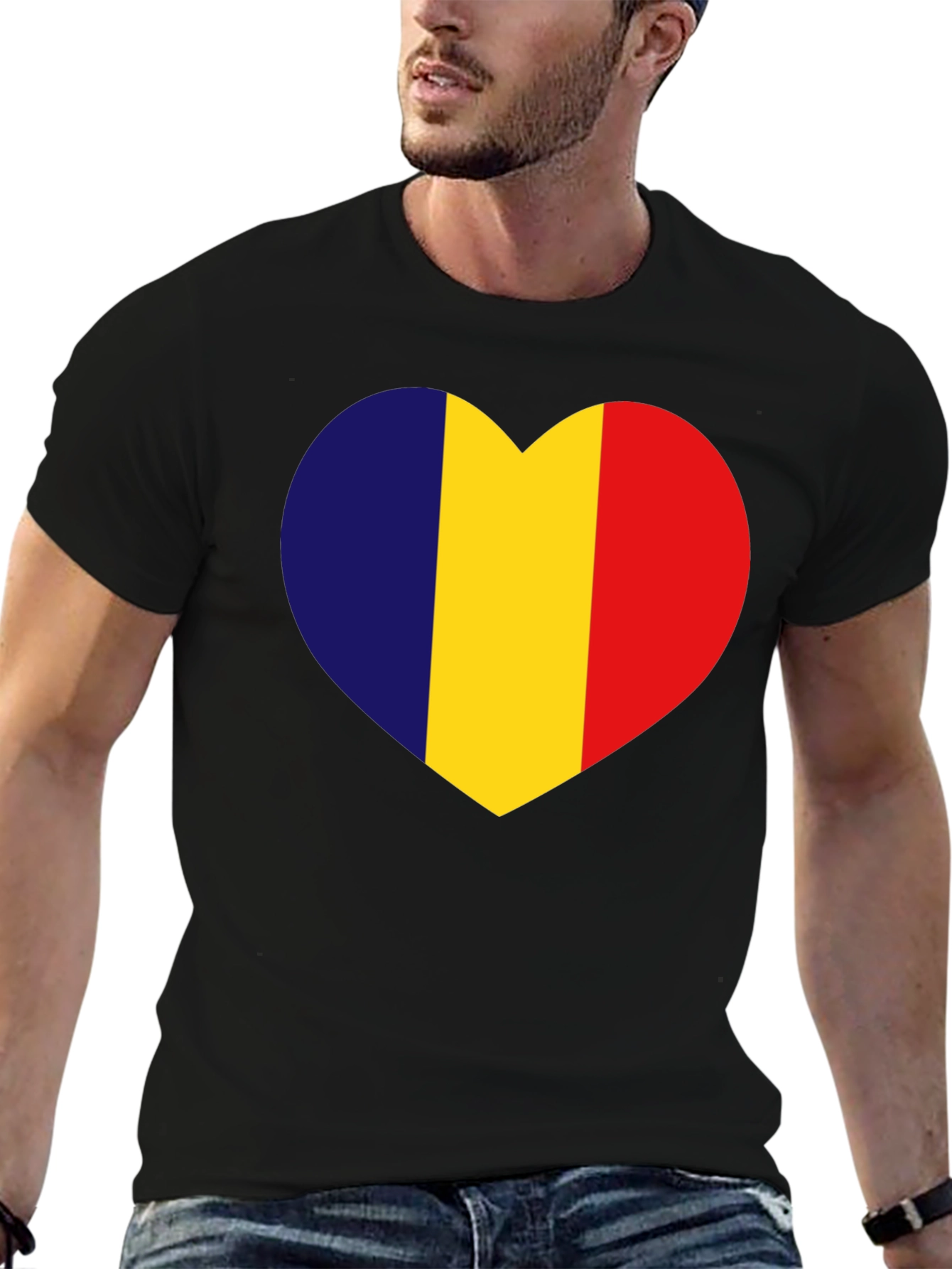 Romania Flag Heart T-Shirt - Show Your Love!