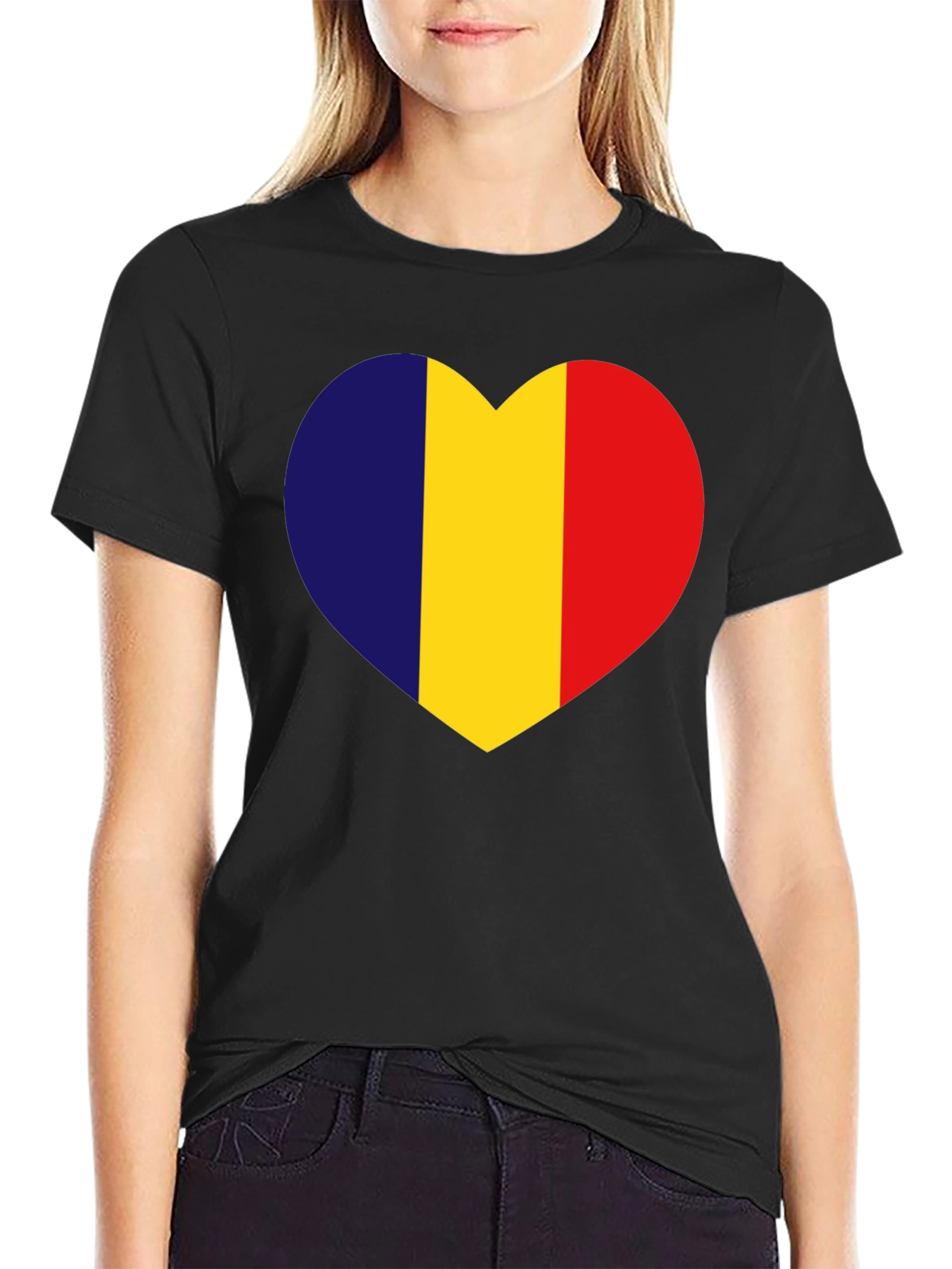Romania Flag Heart T-Shirt - Show Your Love!