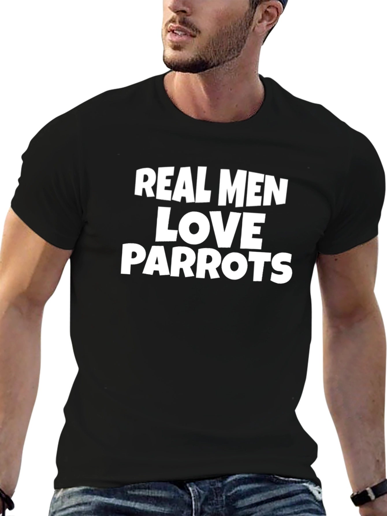 Real Men Love Parrots Graphic Tee