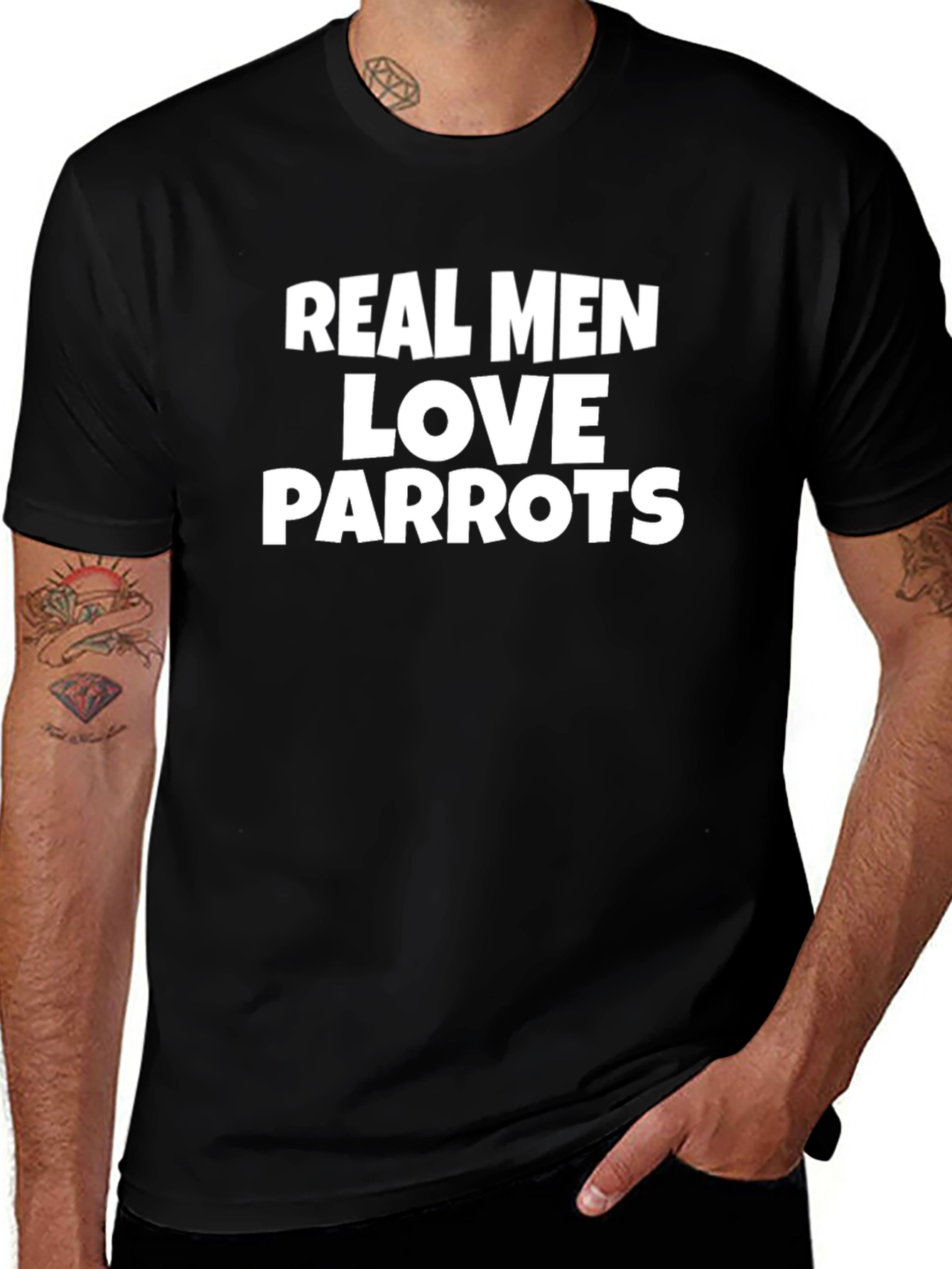 Real Men Love Parrots Graphic Tee
