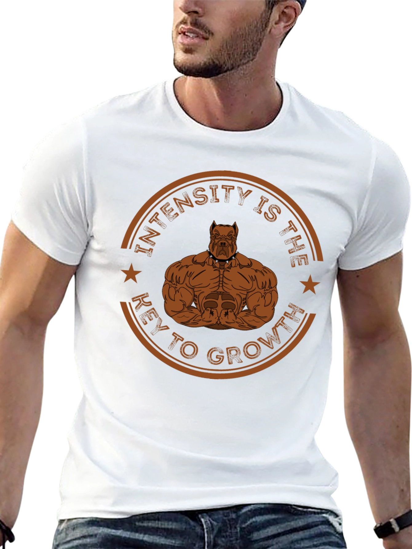 Intensity Growth T-Shirt: Pitbull Gym Motivation