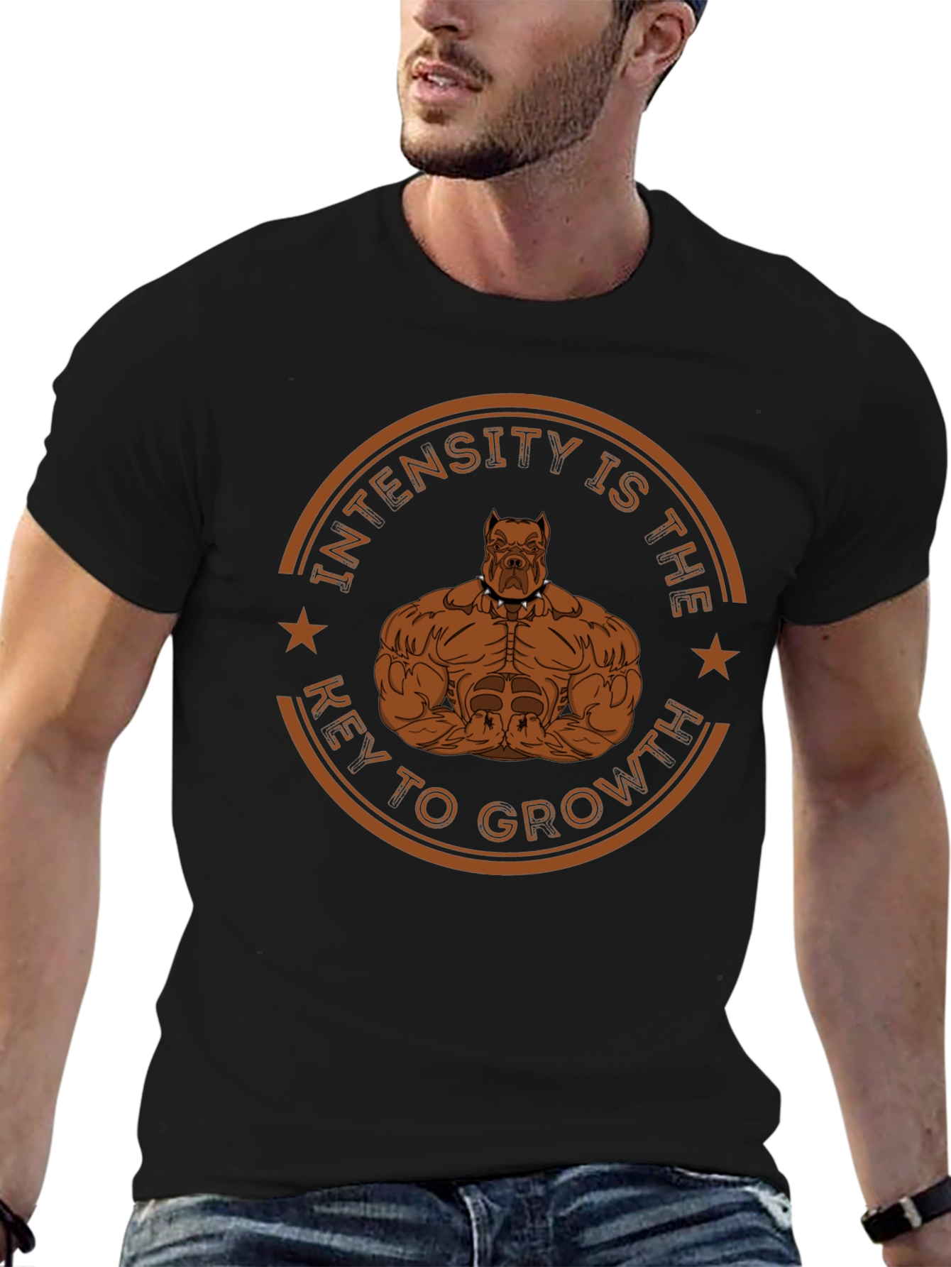 Intensity Growth T-Shirt: Pitbull Gym Motivation