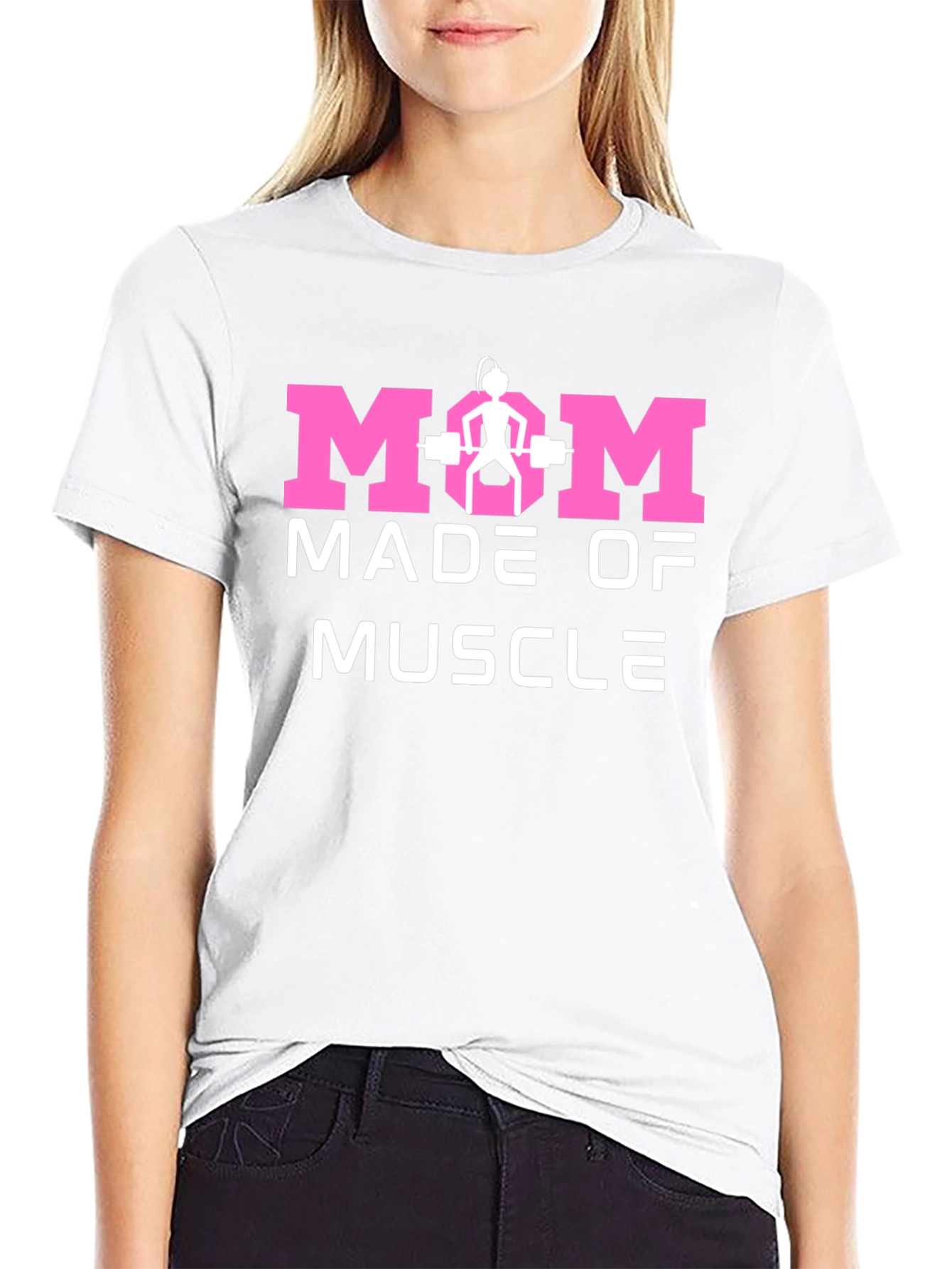 Mom Made of Muscle Black T-Shirt