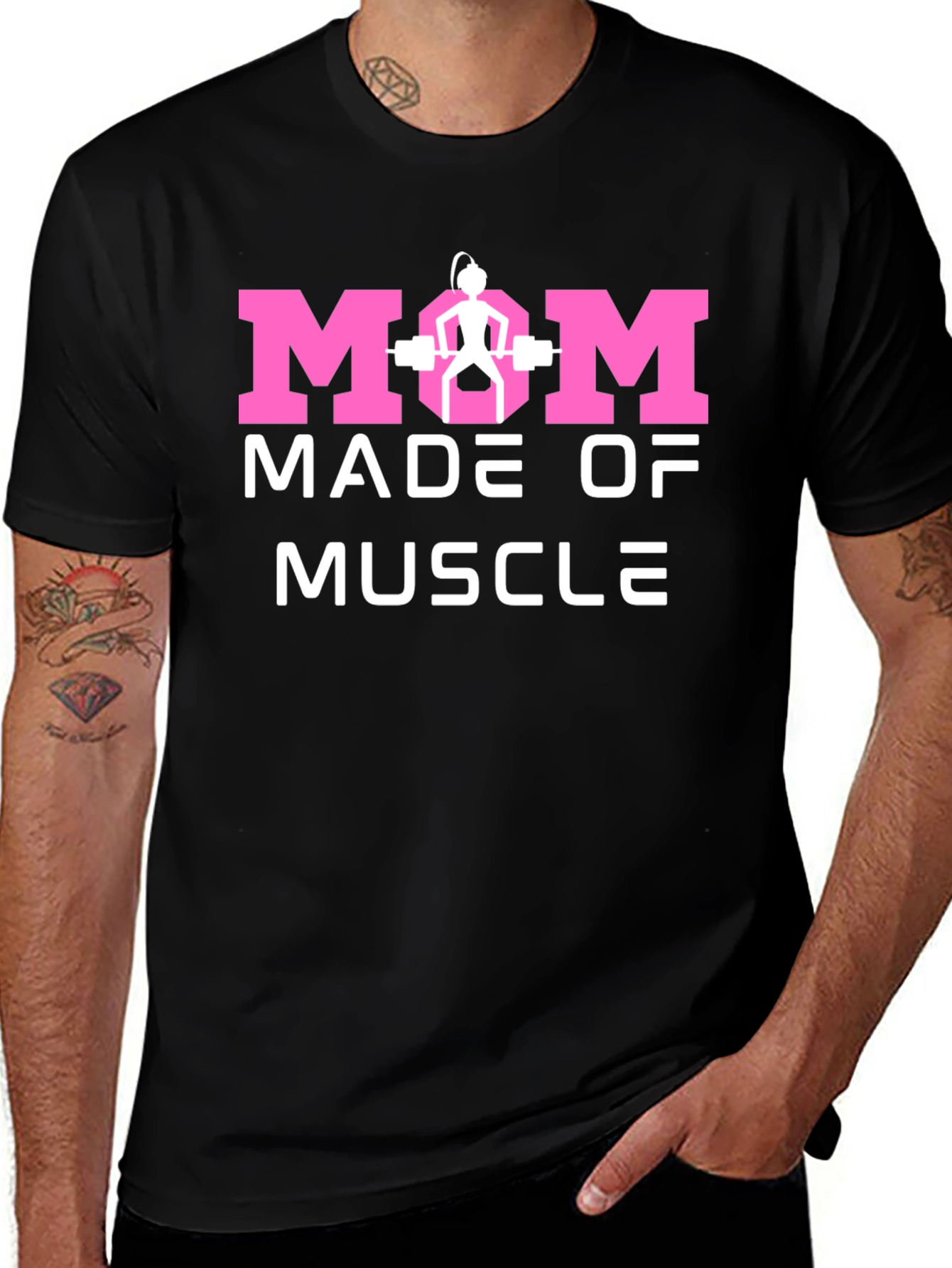 Mom Made of Muscle Black T-Shirt