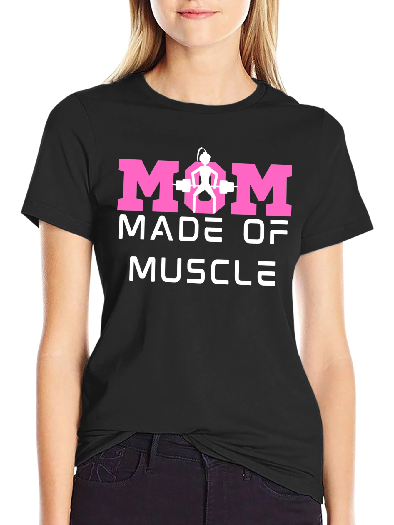 Mom Made of Muscle Black T-Shirt