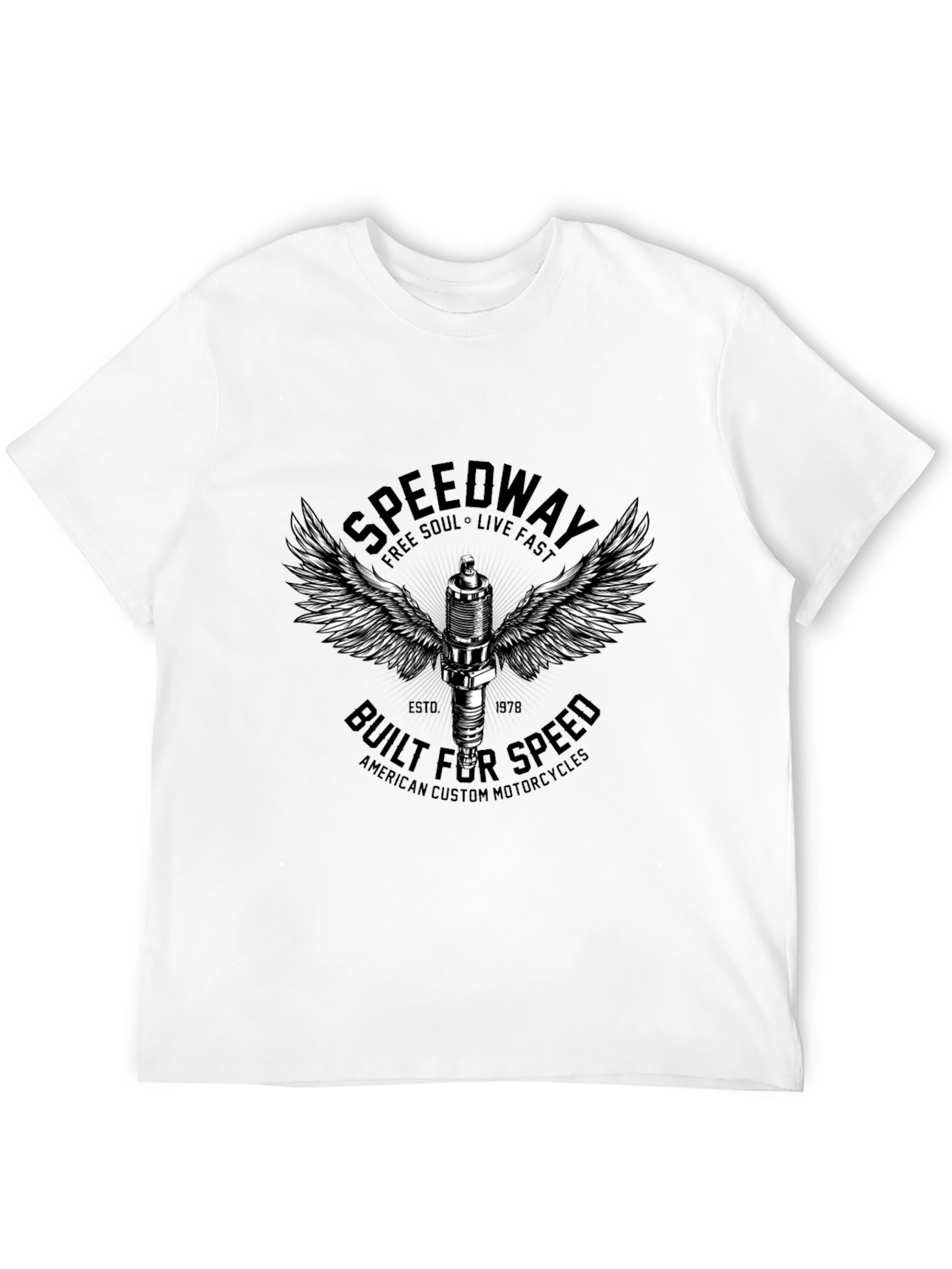 Speedway Motorcycle Graphic T-Shirt - Black